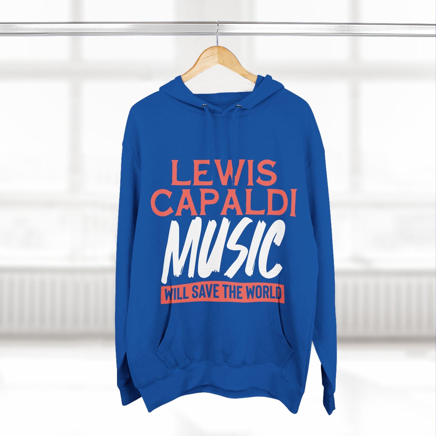 Lewis Capaldi Three-Panel Fleece Hoodie - Lewis Capaldi music will save the world