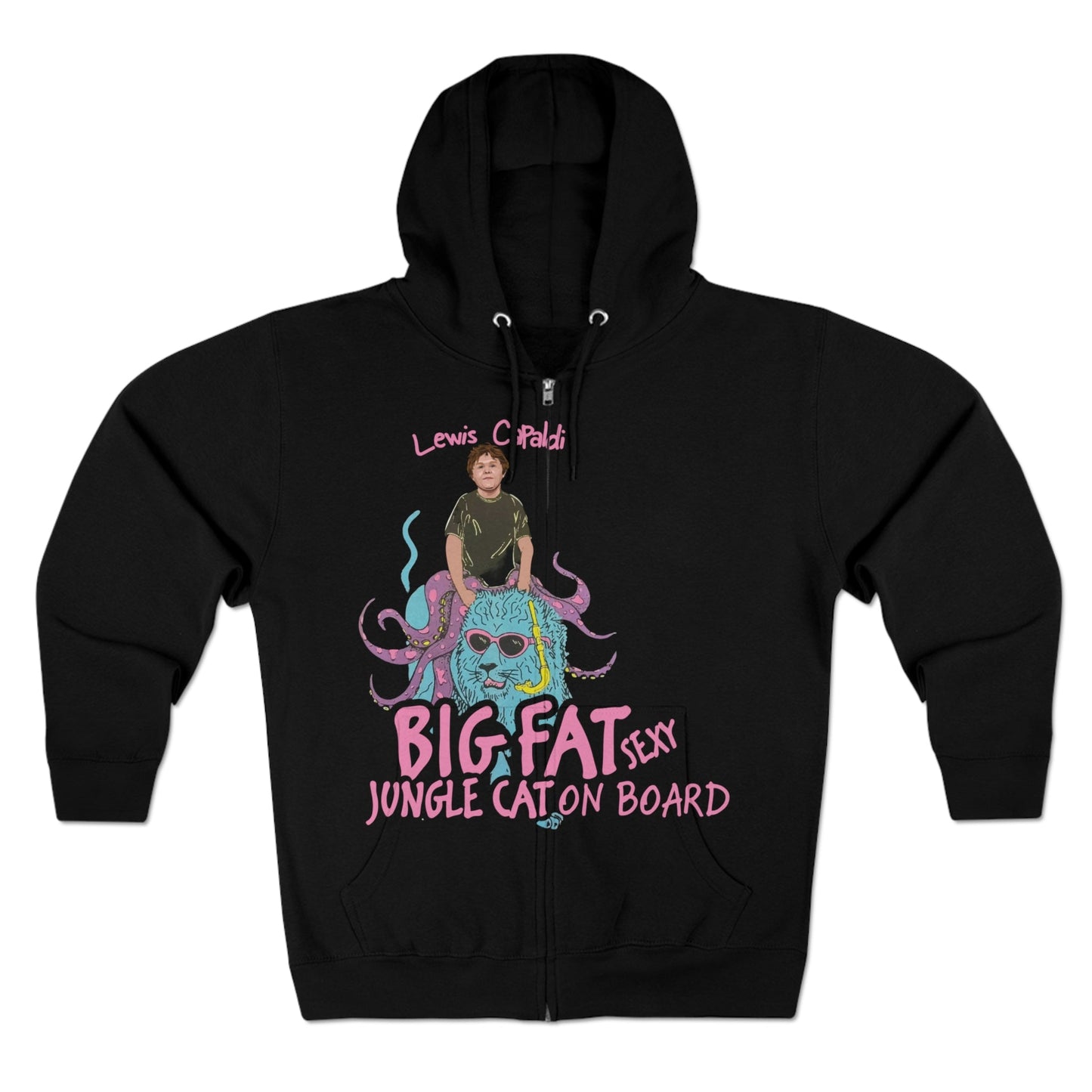 Lewis Capaldi Unisex Zip Hoodie - Big Fat Sexy Jungle Cats