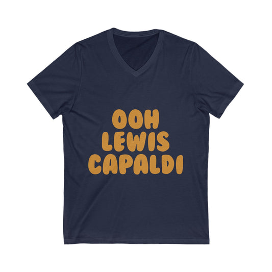 Lewis Capaldi Unisex Jersey Short Sleeve V-Neck Tee - ooh Lewis Capaldi