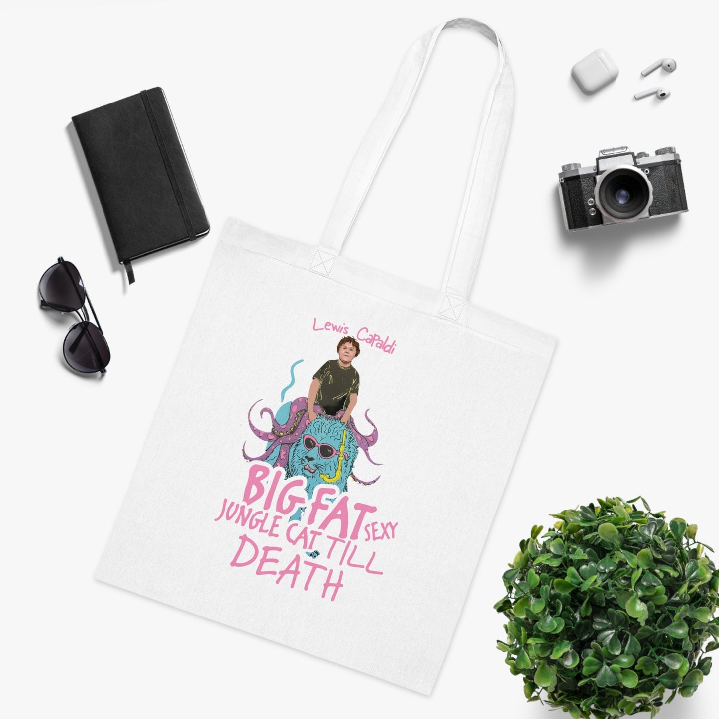 Lewis Capaldi Cotton Tote Bag - Big Fat Sexy Jungle Cats