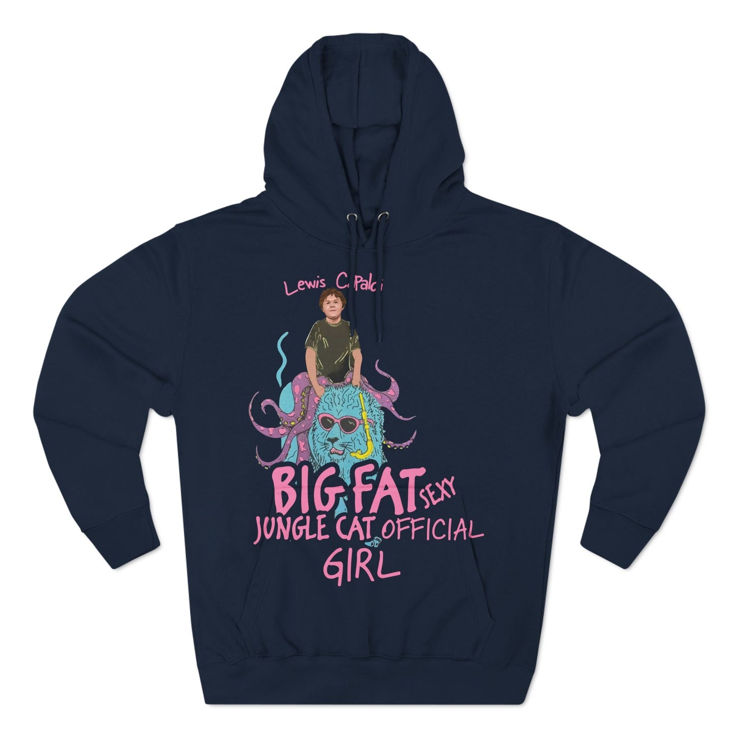 Lewis Capaldi Three-Panel Fleece Hoodie - Big Fat Sexy jungle cats