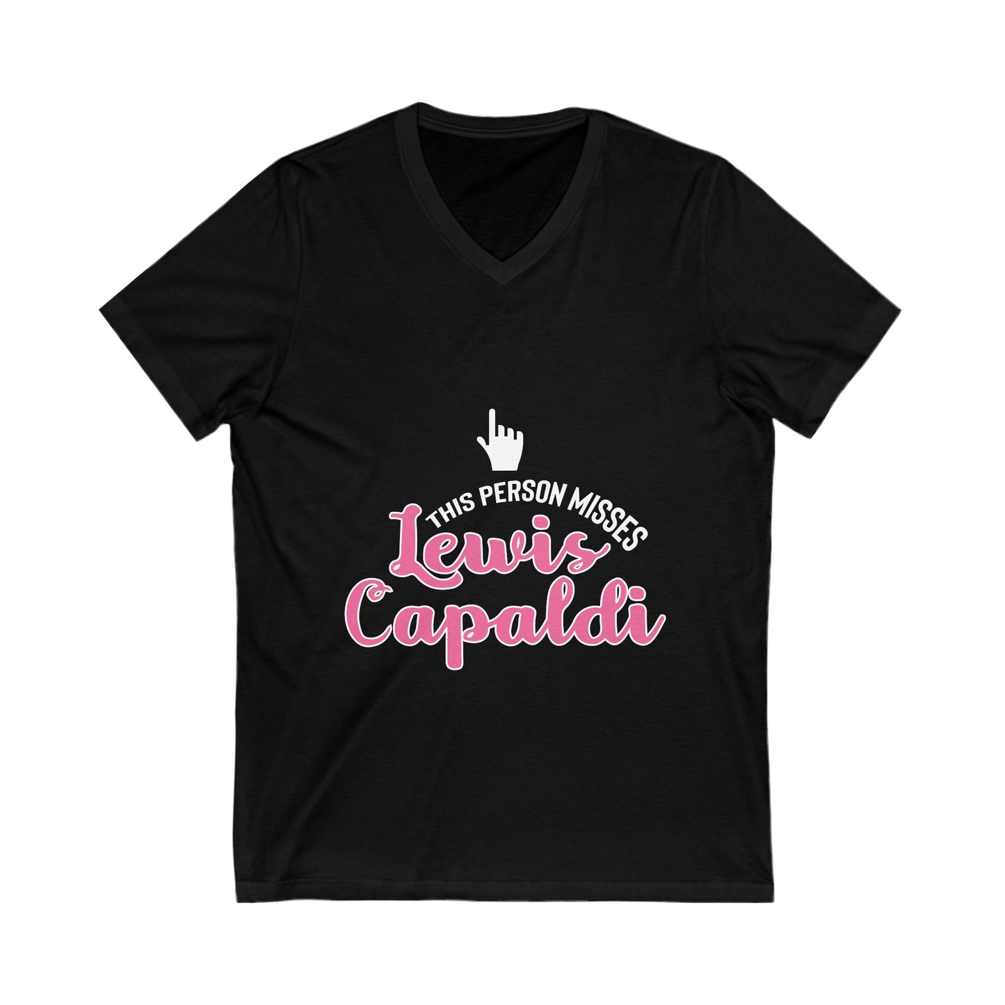 Lewis Capaldi Unisex Jersey Short Sleeve V-Neck Tee - This Person Misses Lewis Capaldi