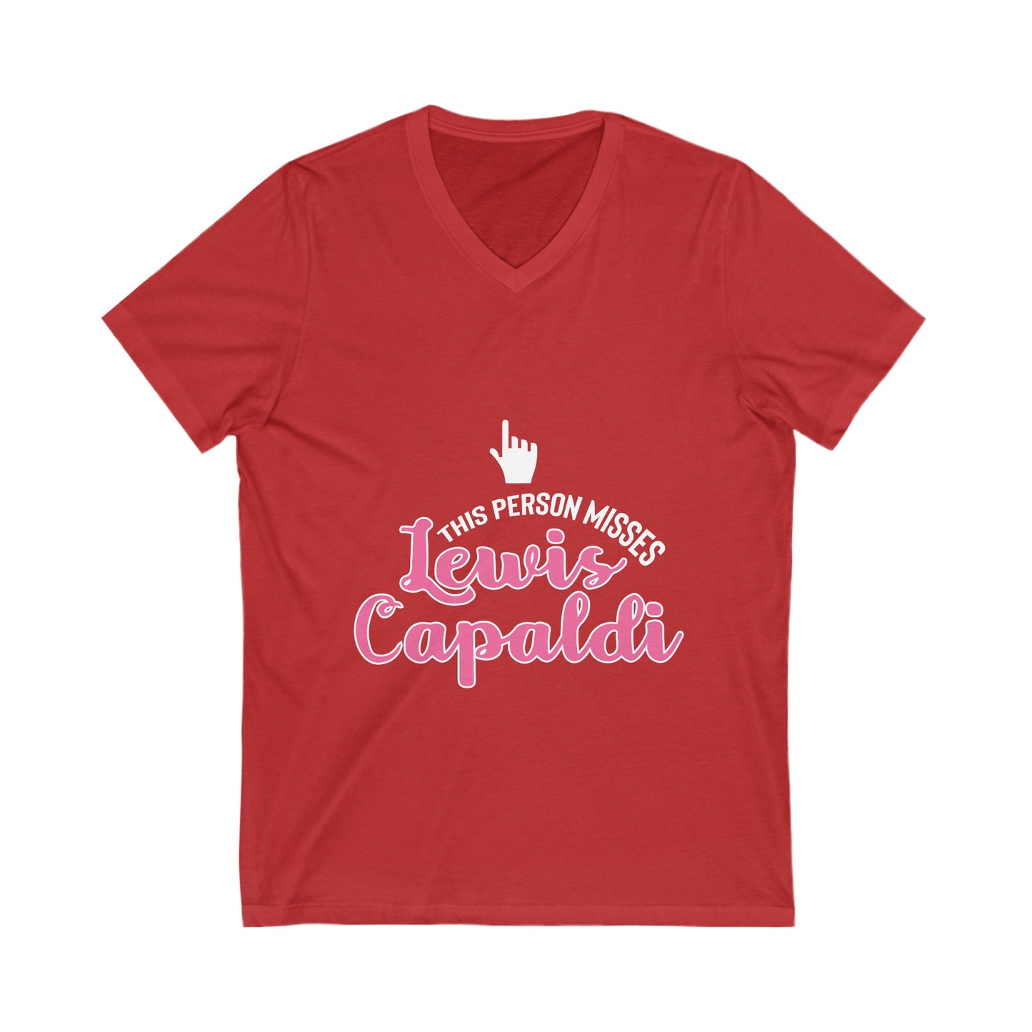 Lewis Capaldi Unisex Jersey Short Sleeve V-Neck Tee - This Person Misses Lewis Capaldi