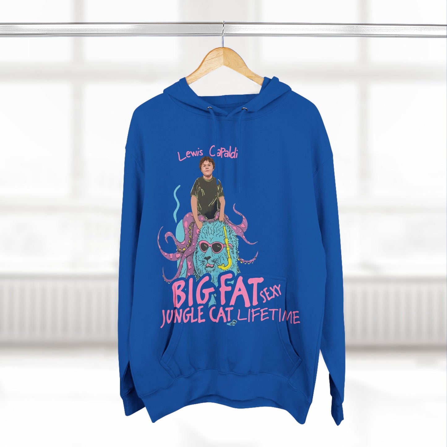 Lewis Capaldi Three-Panel Fleece Hoodie - Big Fat Sexy jungle cats