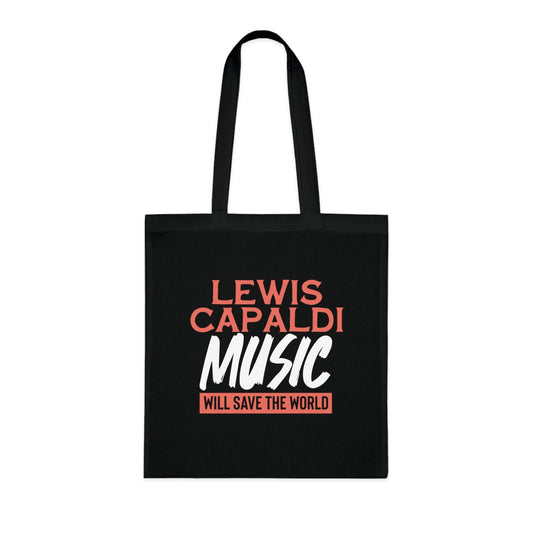 Lewis Capaldi Tote bag - Lewis Capaldi music will save the world