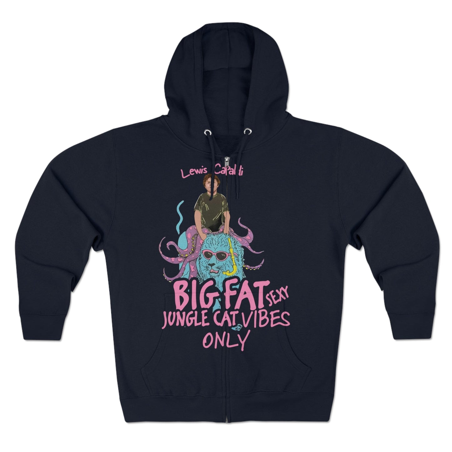 Lewis Capaldi Unisex Zip Hoodie - Big Fat Sexy Jungle Cats