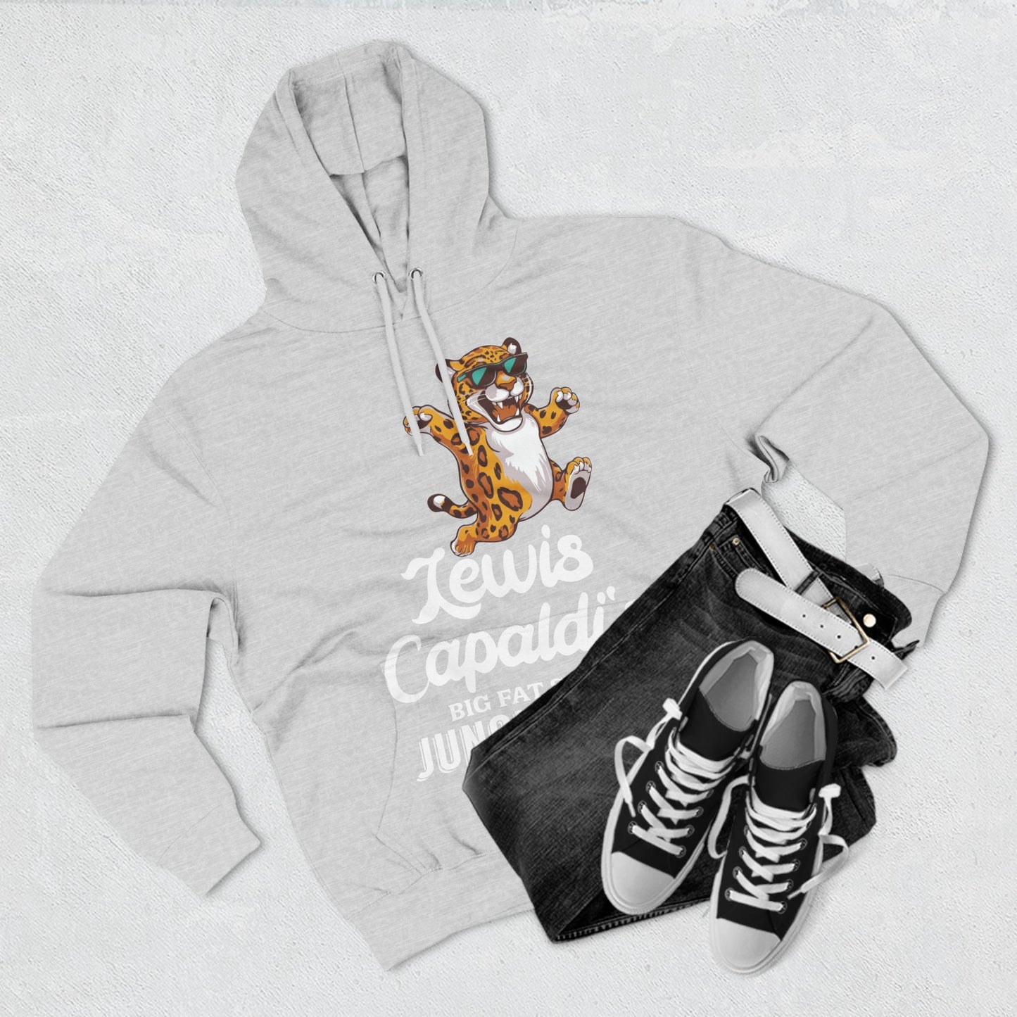 Lewis Capaldi Three-Panel Fleece Hoodie - Big Fat Sexy Jungle Cats - Hoodie