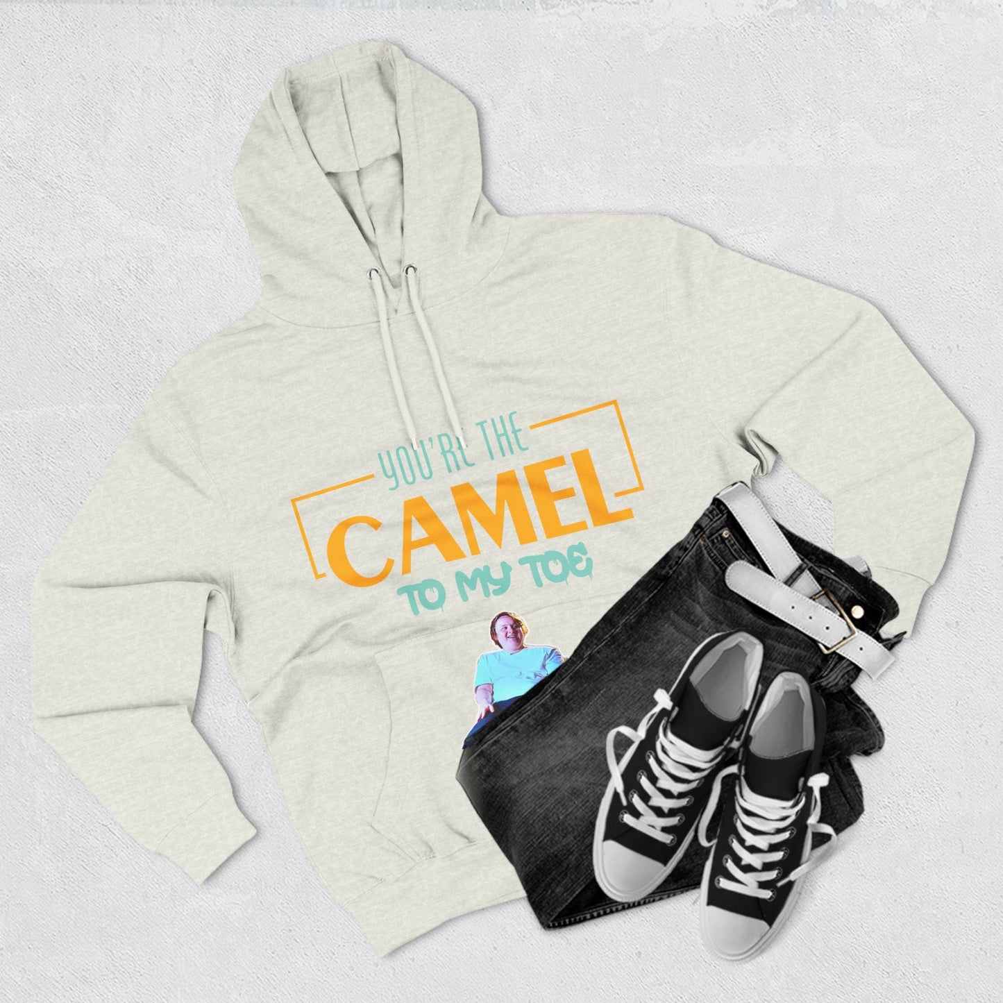 Lewis Capaldi Three-Panel Fleece Hoodie - You're the camel to my toe