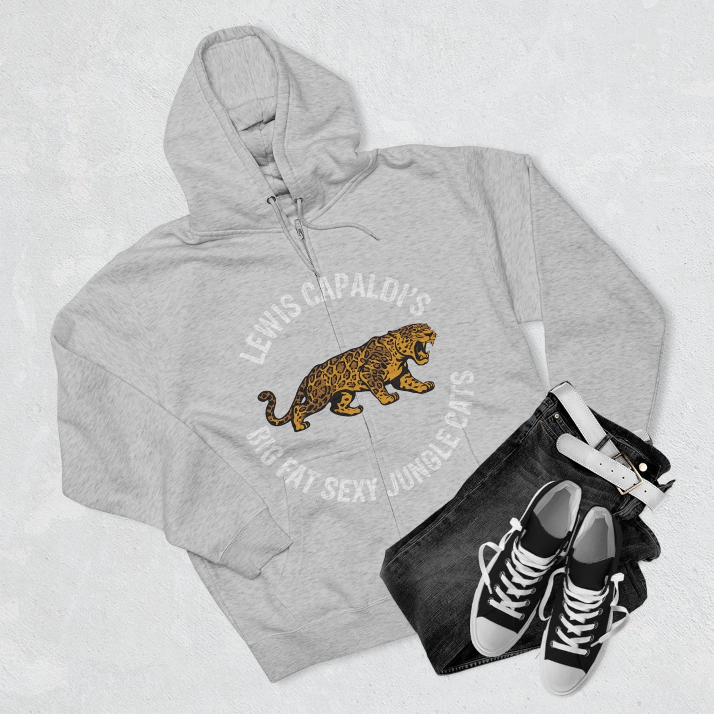 Lewis Capaldi Unisex Zip Hoodie - Big Fat Sexy Jungle Cats