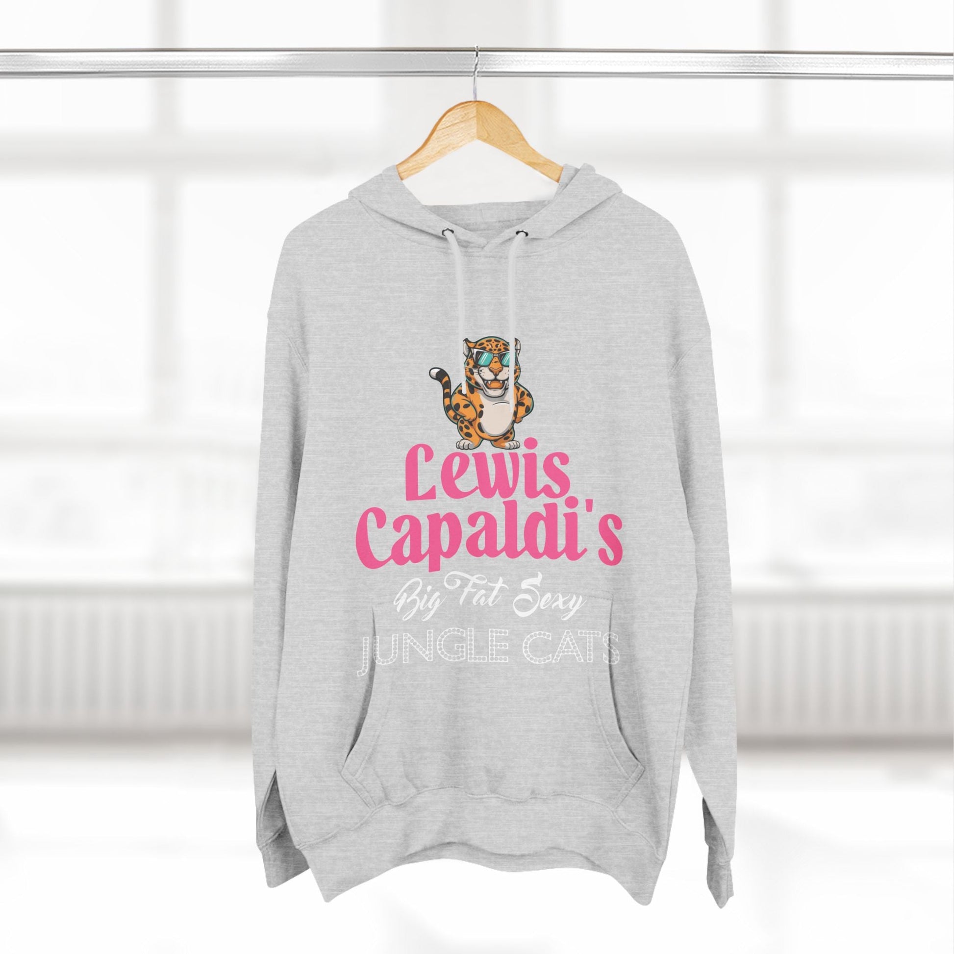 Lewis Capaldi Three-Panel Fleece Hoodie - Big Fat Sexy Jungle Cats - Hoodie