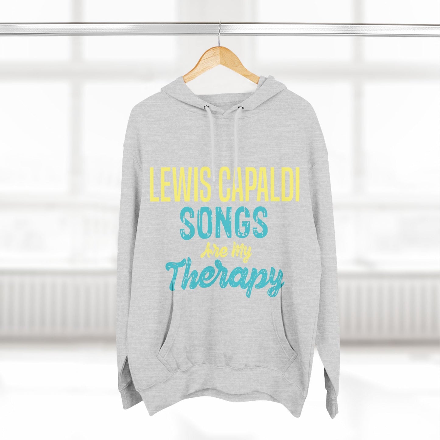 Lewis Capaldi Three-Panel Fleece Hoodie - Lewis Capaldi songs are my therapy