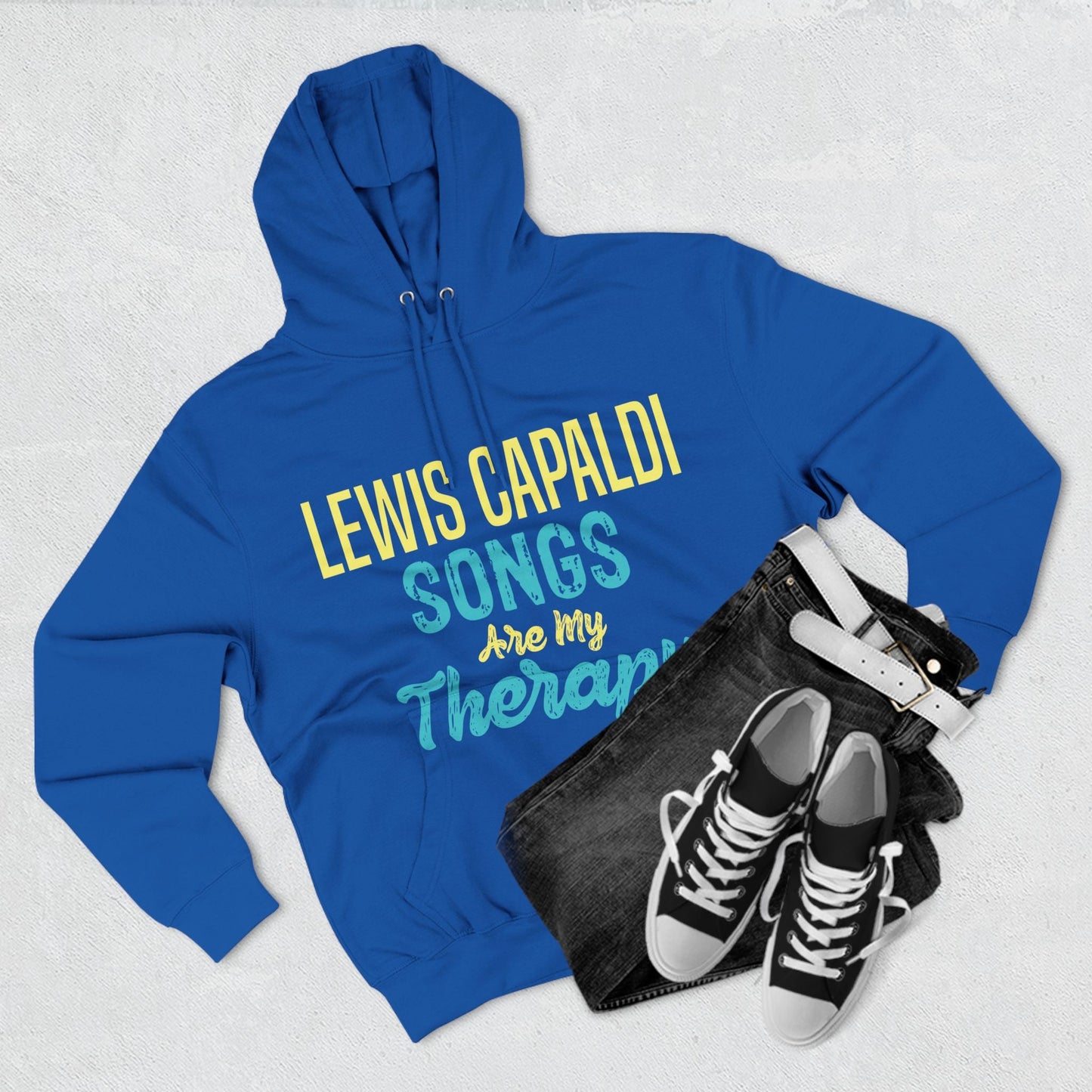 Lewis Capaldi Three-Panel Fleece Hoodie - Lewis Capaldi songs are my therapy