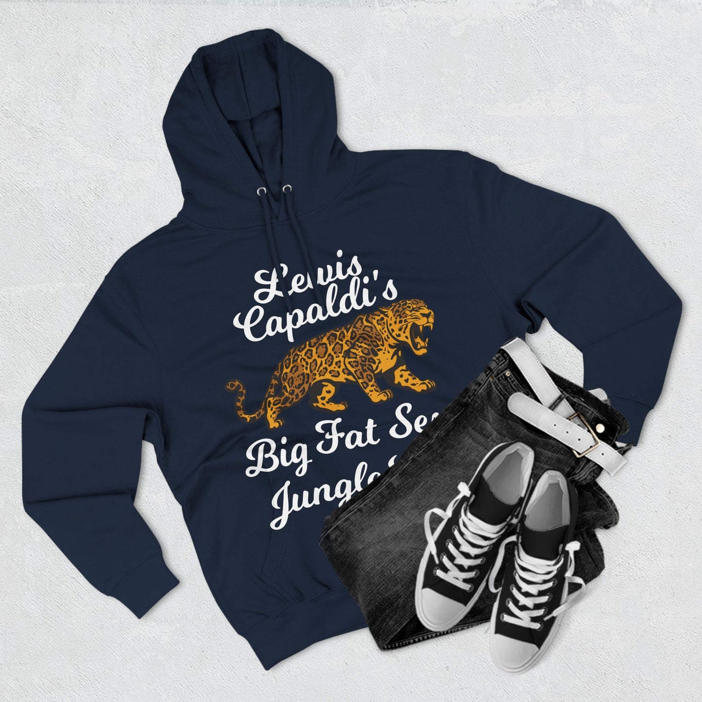 Lewis Capaldi Three-Panel Fleece Hoodie - Big Fat Sexy Jungle Cats