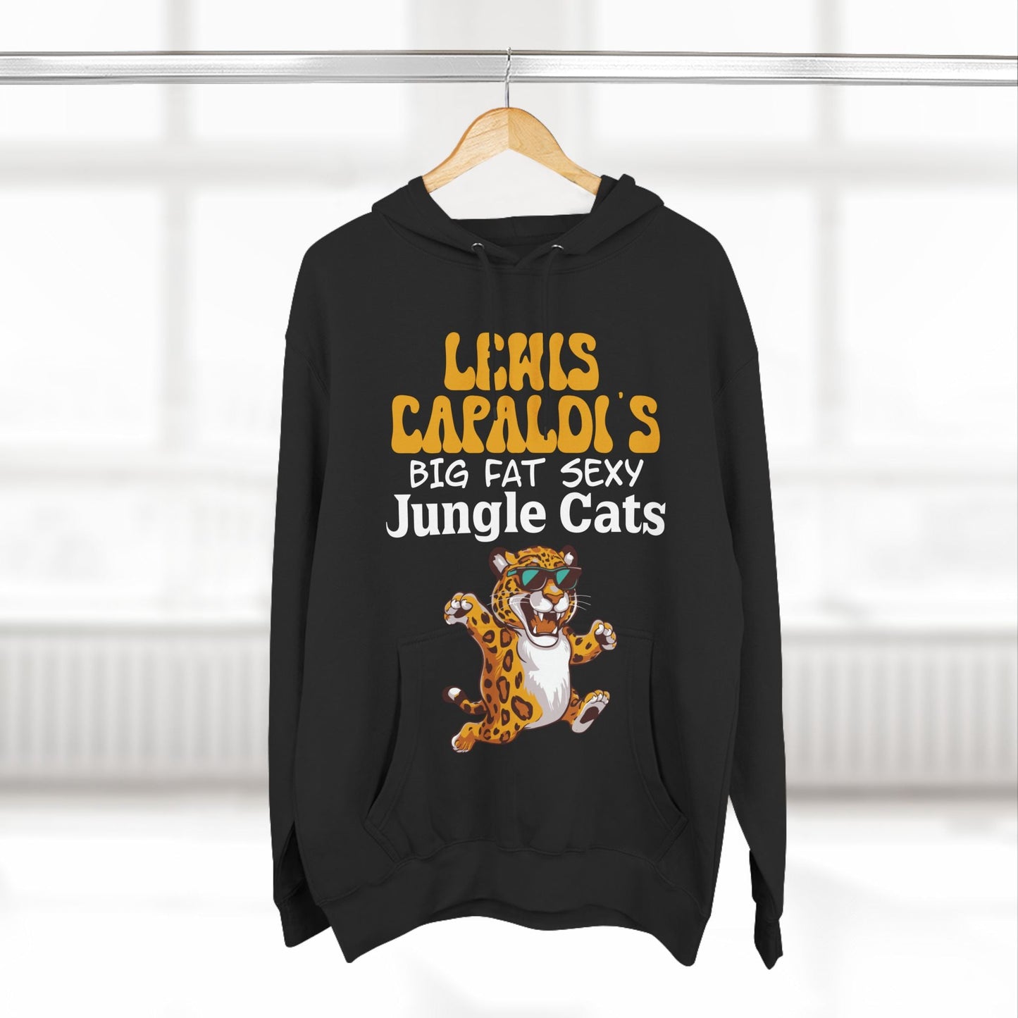 Lewis Capaldi Three-Panel Fleece Hoodie - Big Fat Sexy Jungle Cats - Hoodie