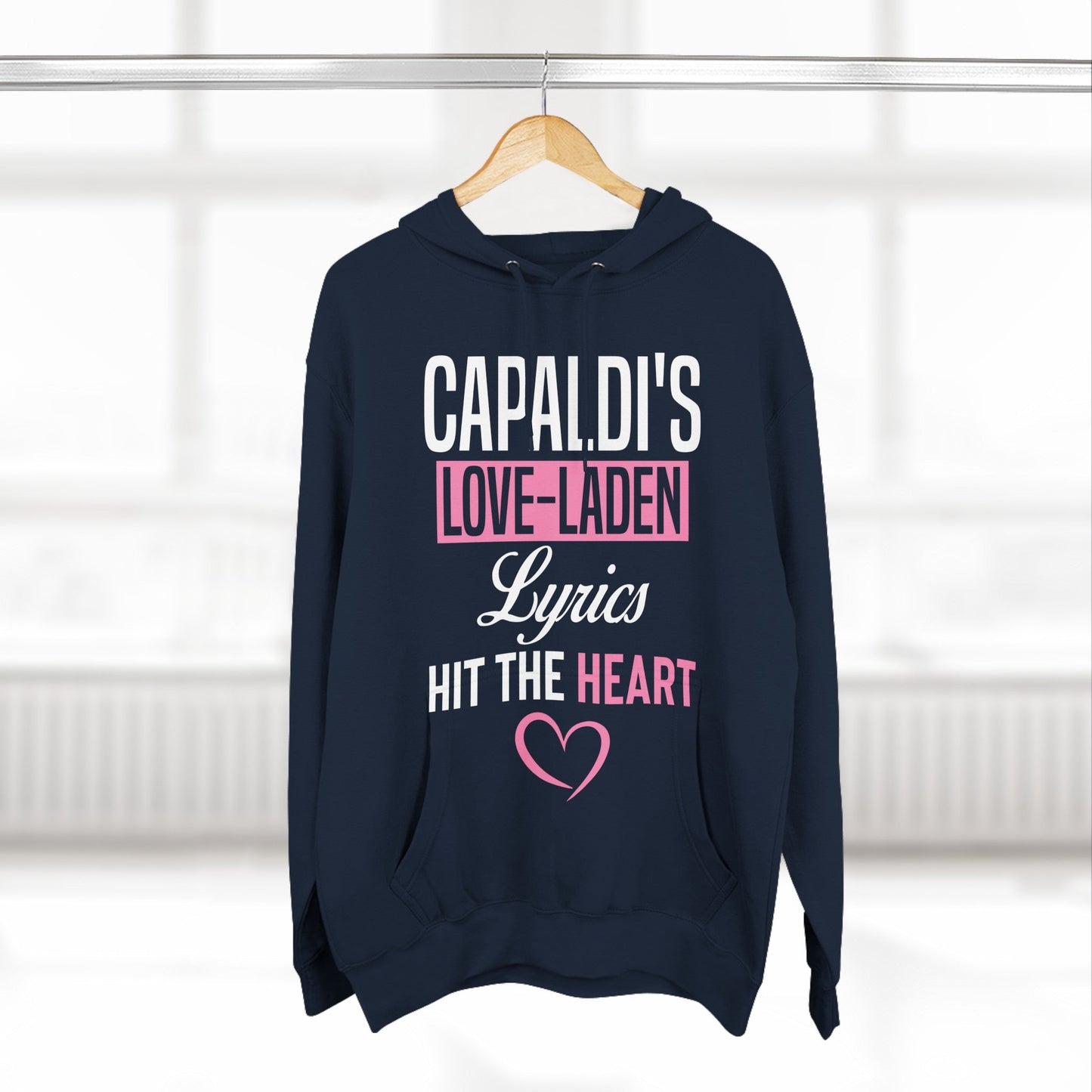 Lewis Capaldi Three-Panel Fleece Hoodie - Capaldi's love Laden lyrics