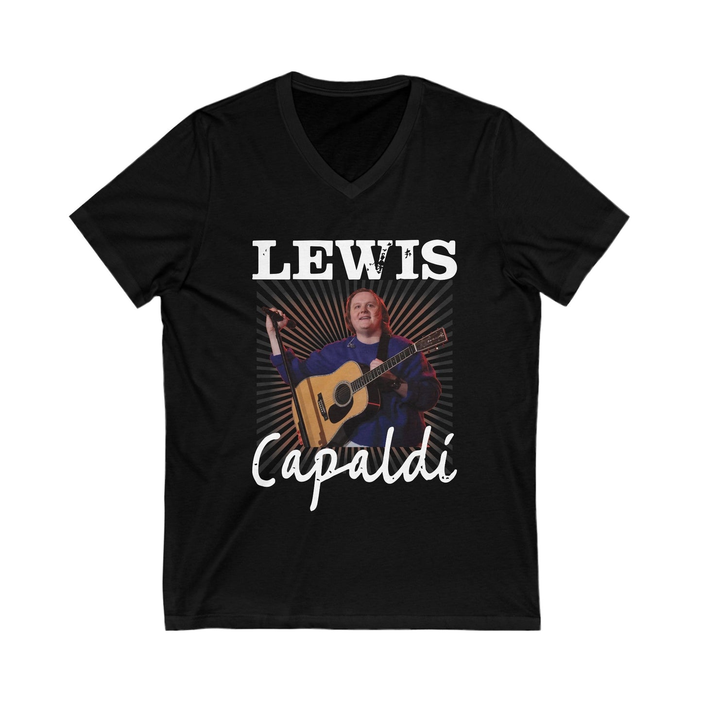 Lewis Capaldi Unisex Jersey Short Sleeve V-Neck Tee - Graphic