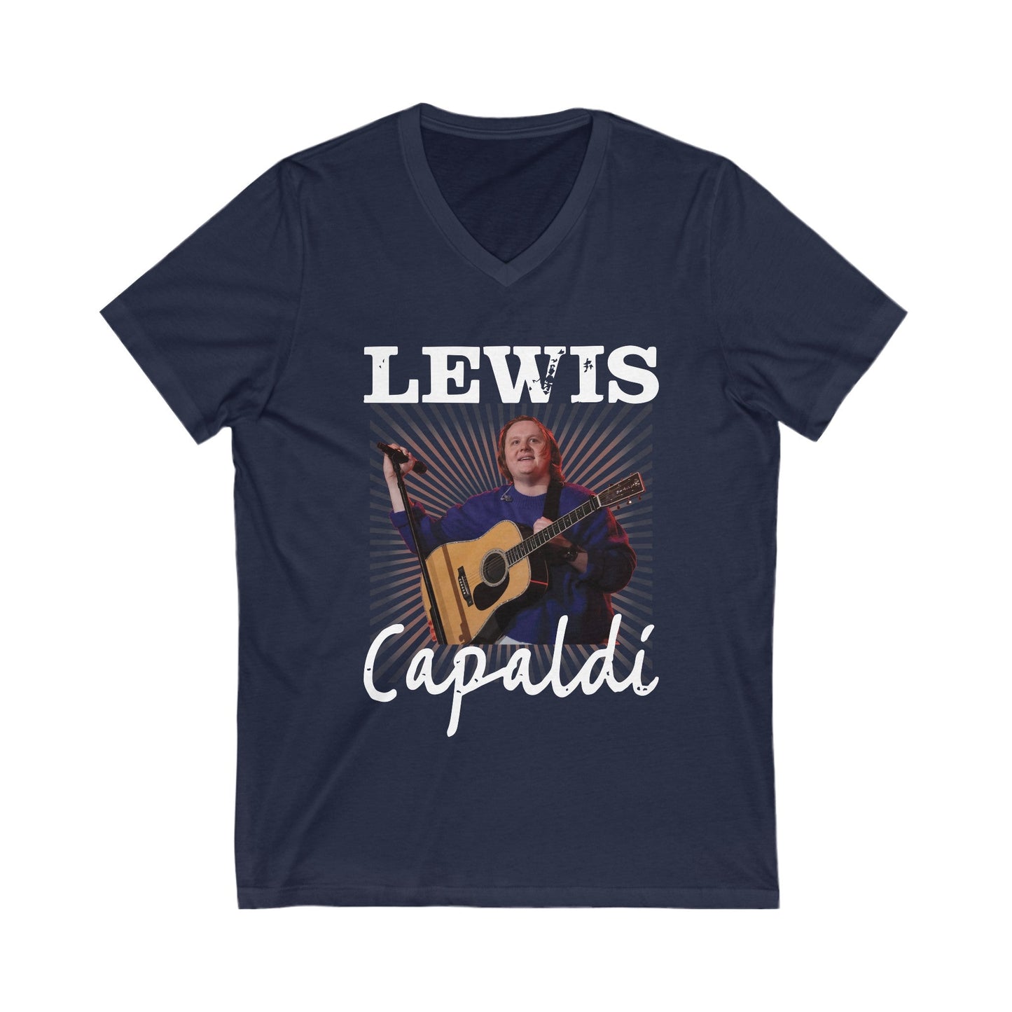 Lewis Capaldi Unisex Jersey Short Sleeve V-Neck Tee - Graphic