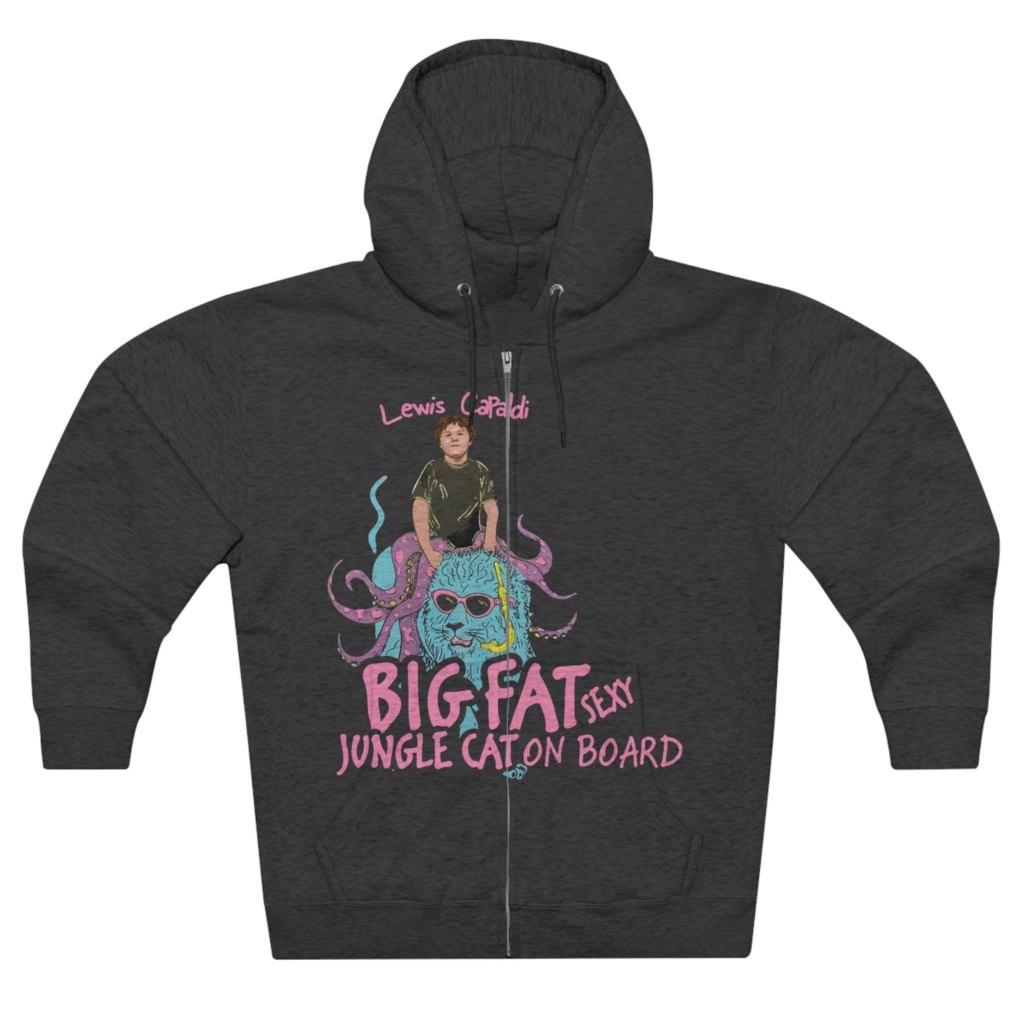 Lewis Capaldi Unisex Zip Hoodie - Big Fat Sexy Jungle Cats