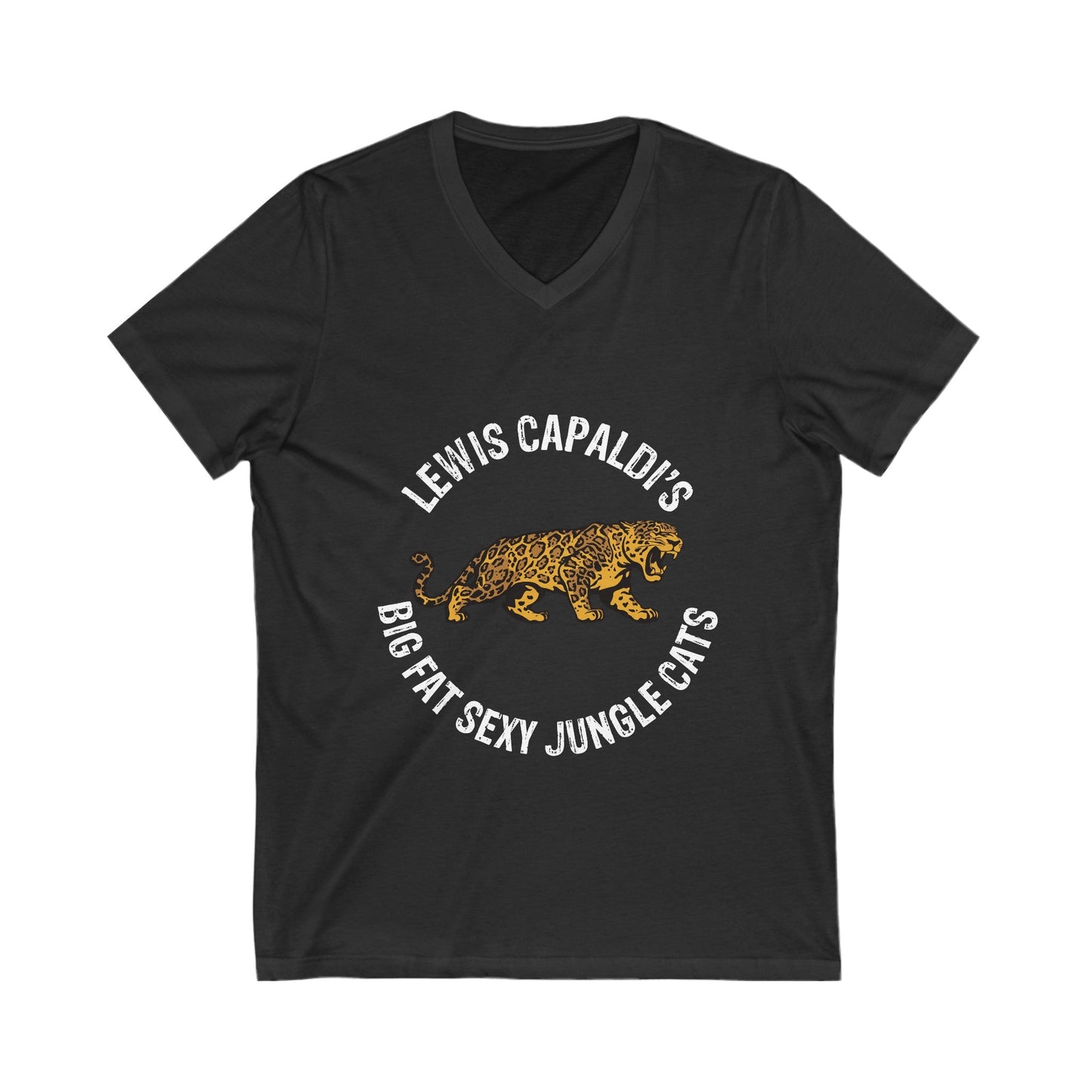 Lewis Capaldi Unisex Jersey Short Sleeve V-Neck Tee - Big Fat Sexy jungle cats