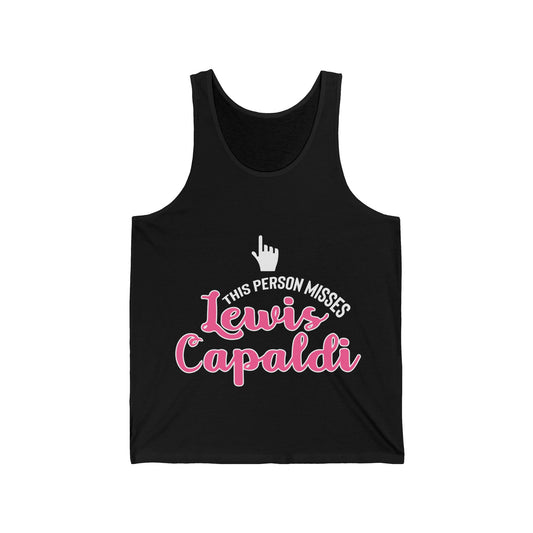 Lewis Capaldi Unisex Jersey Tank Top - This Person Misses Lewis Capaldi