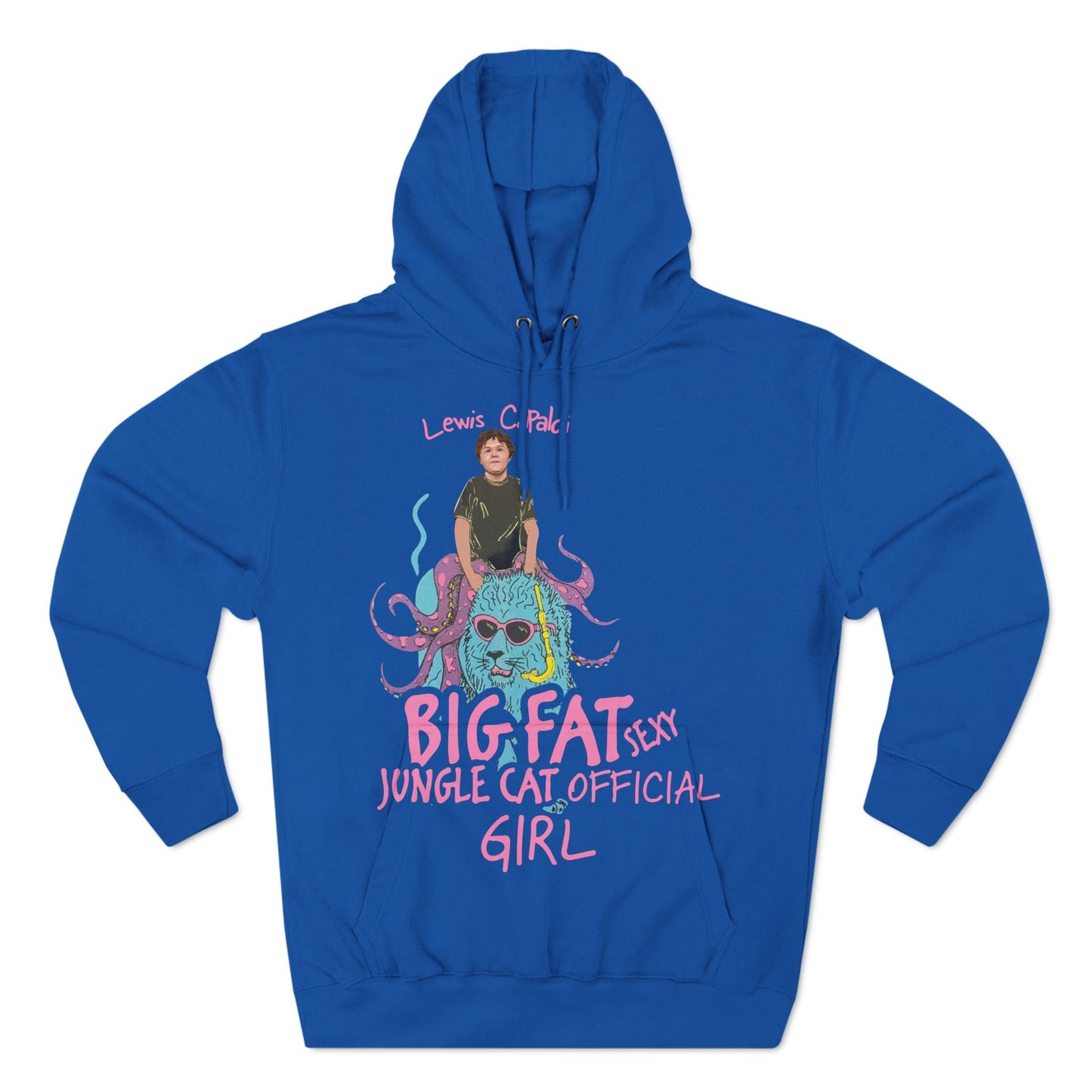 Lewis Capaldi Three-Panel Fleece Hoodie - Big Fat Sexy jungle cats