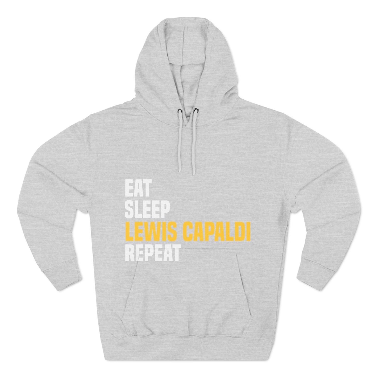 Lewis Capaldi Three-Panel Fleece Hoodie - Eat sleep Lewis Capaldi repeat