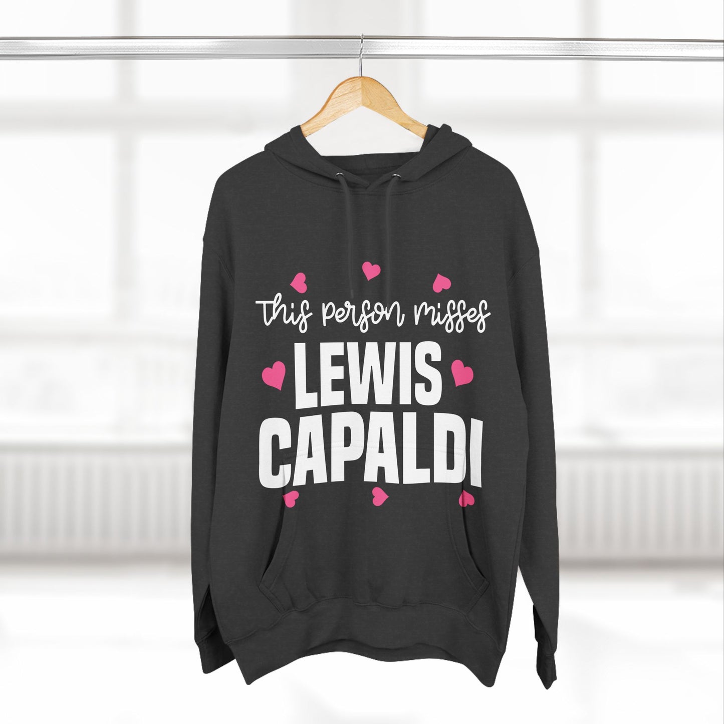 Lewis Capaldi Three-Panel Fleece Hoodie - This Person Misses Lewis Capaldi