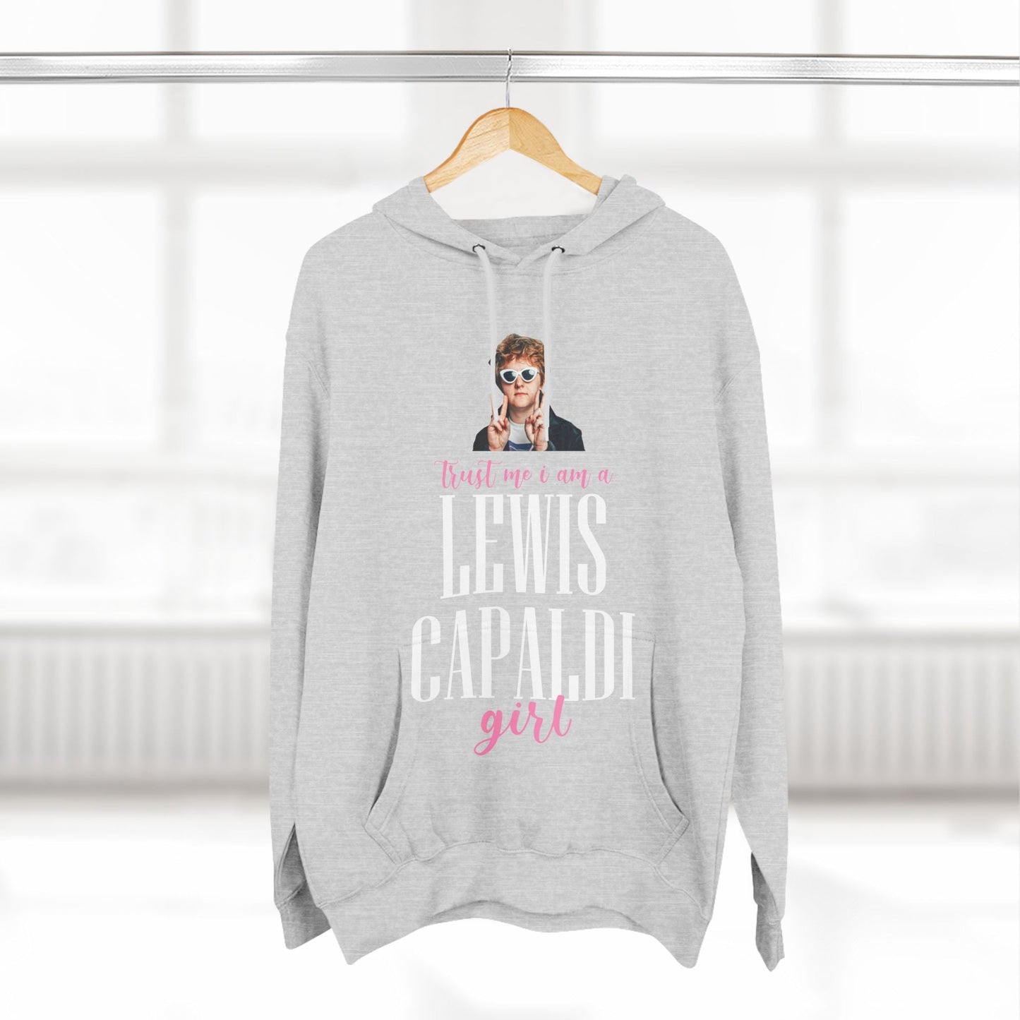 Lewis Capaldi Three-Panel Fleece Hoodie - Trust me I am a Lewis Capaldi girl