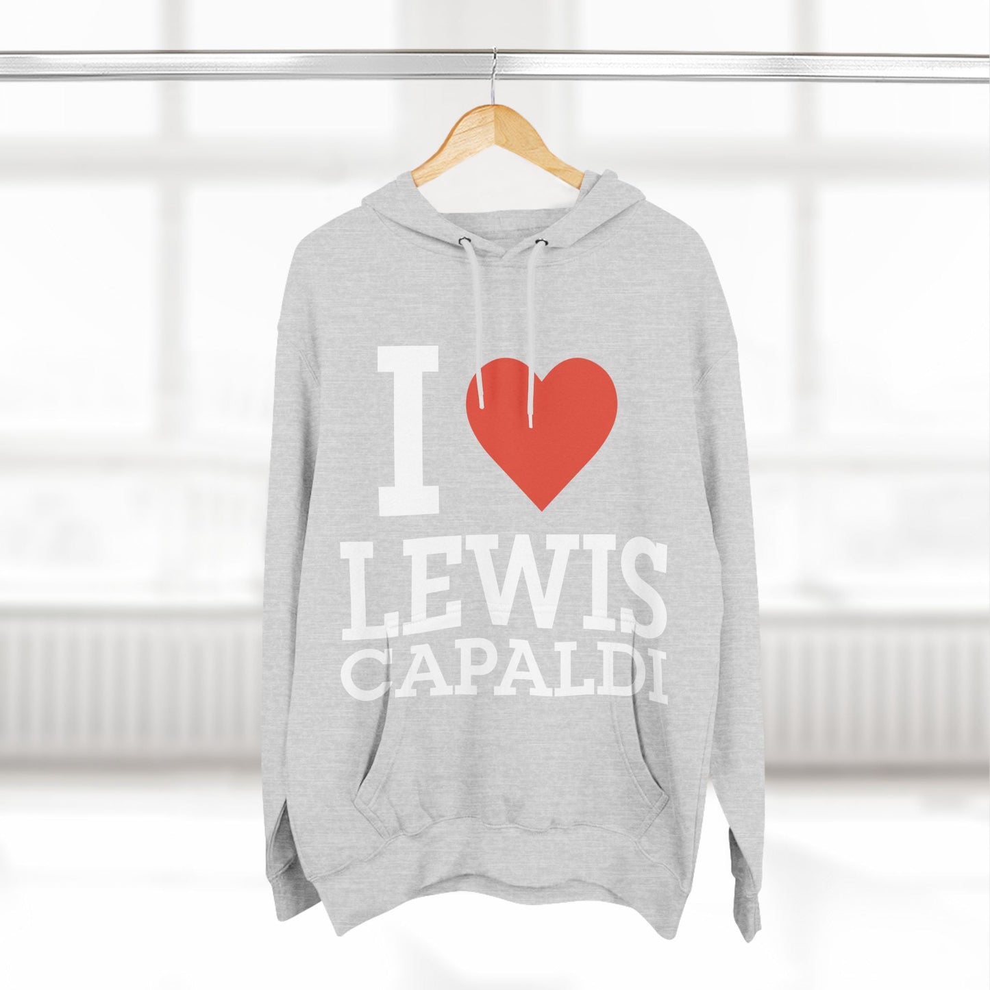 Lewis Capaldi Three-Panel Fleece Hoodie - I love Lewis Capaldi