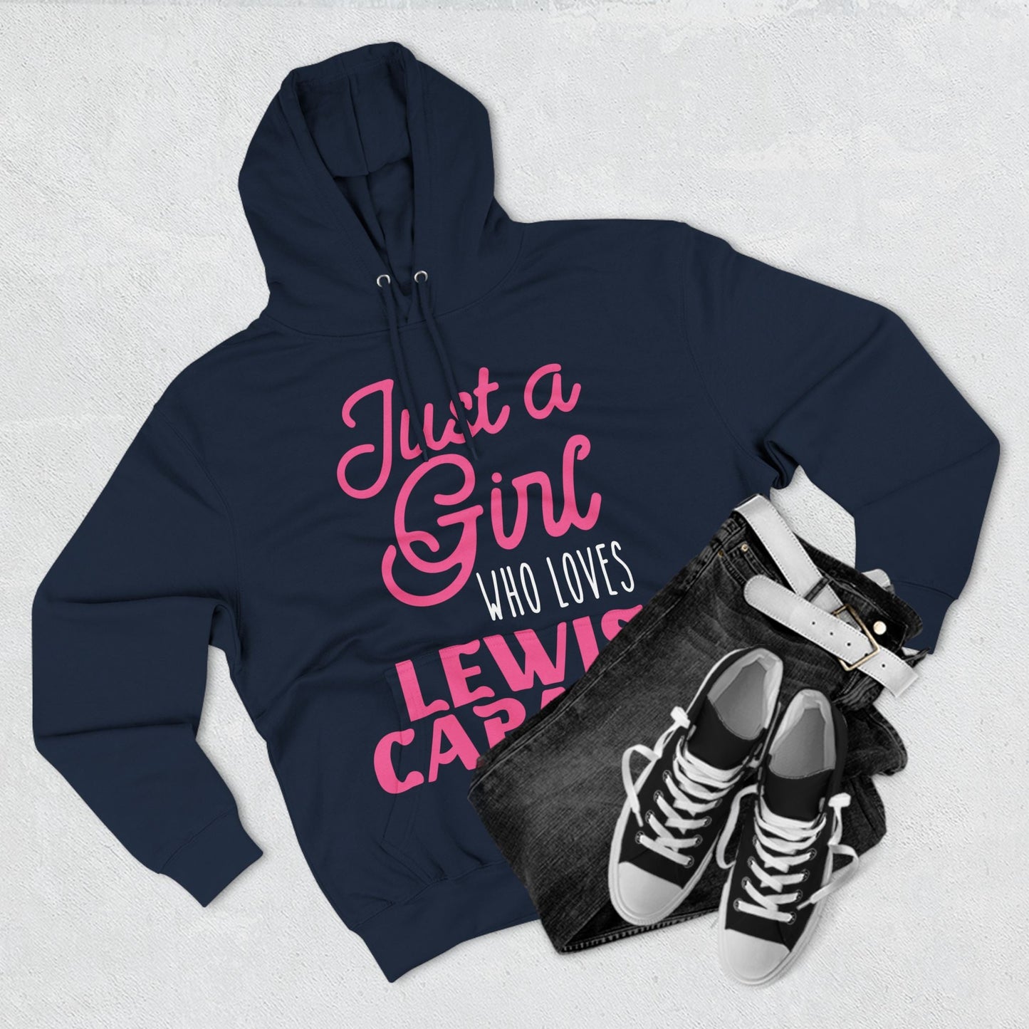 Lewis Capaldi Three-Panel Fleece Hoodie - Just a girl who loves Lewis Capaldi