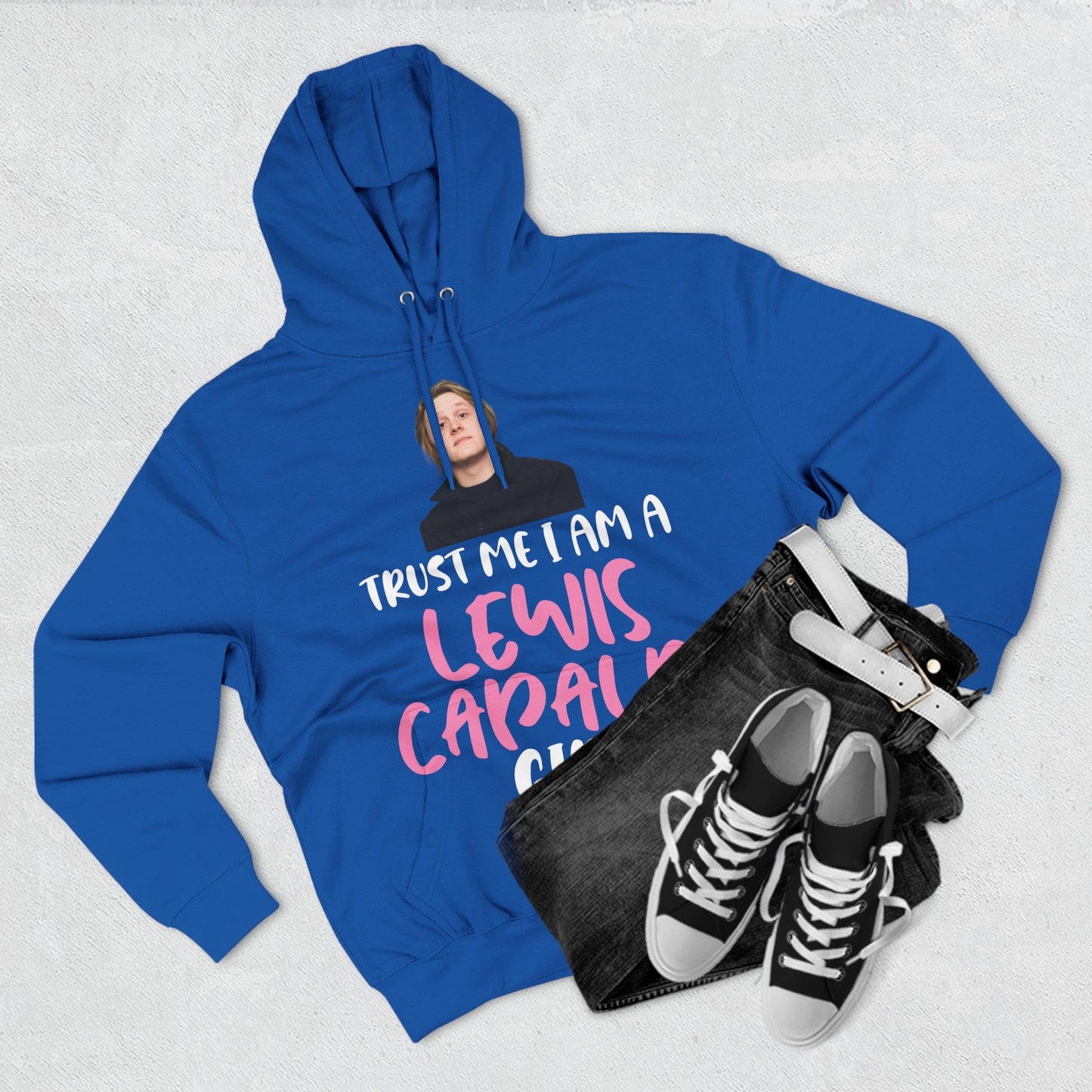 Lewis Capaldi Three-Panel Fleece Hoodie - Trust me I am a Lewis Capaldi girl