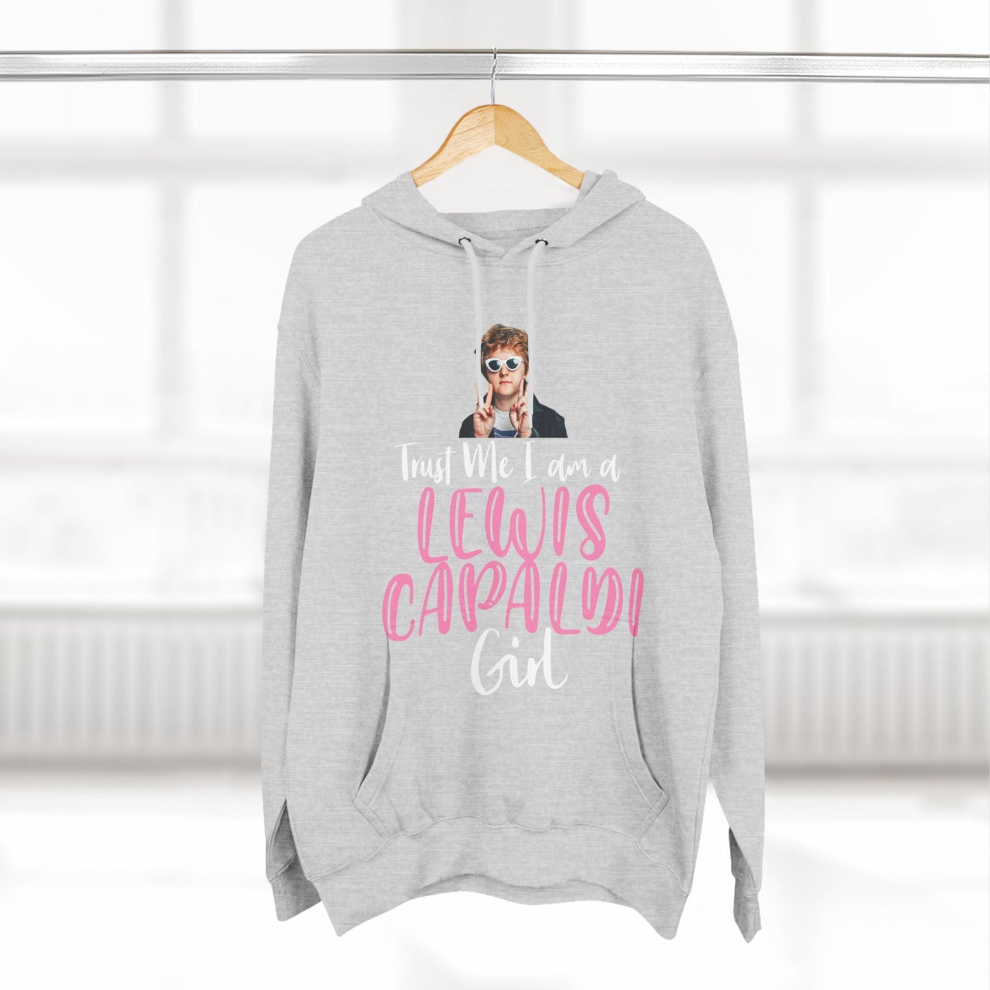 Lewis Capaldi Three-Panel Fleece Hoodie - Trust me I am a Lewis Capaldi girl