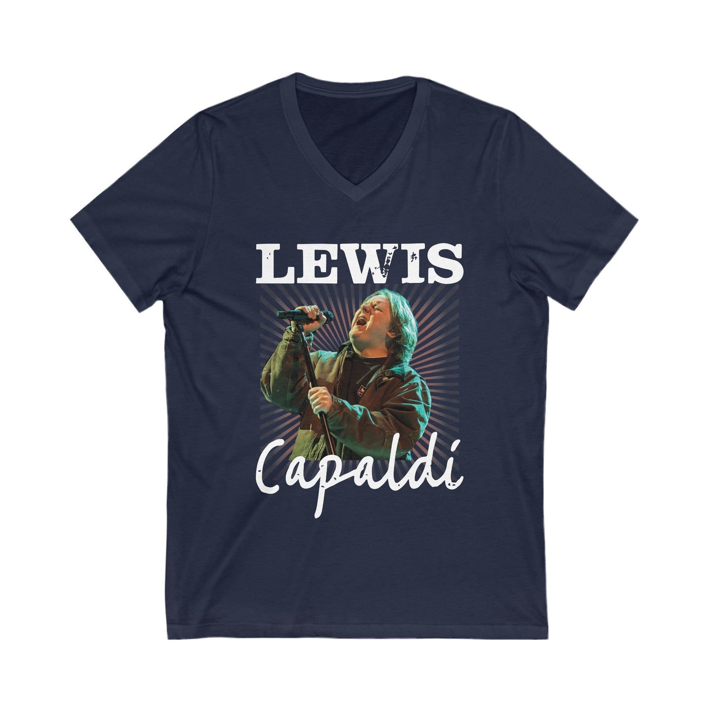 Lewis Capaldi Unisex Jersey Short Sleeve V-Neck Tee - Graphic