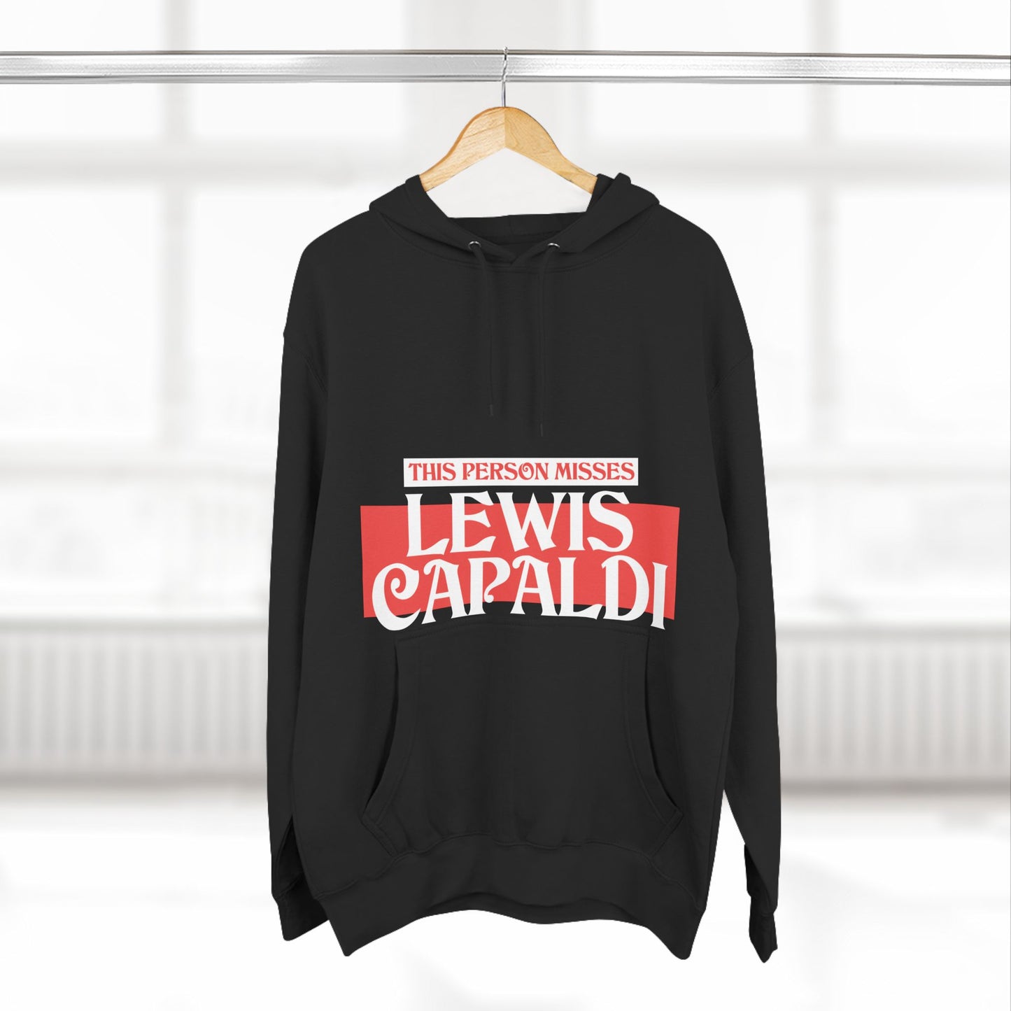 Lewis Capaldi Three-Panel Fleece Hoodie - This Person Misses Lewis Capaldi