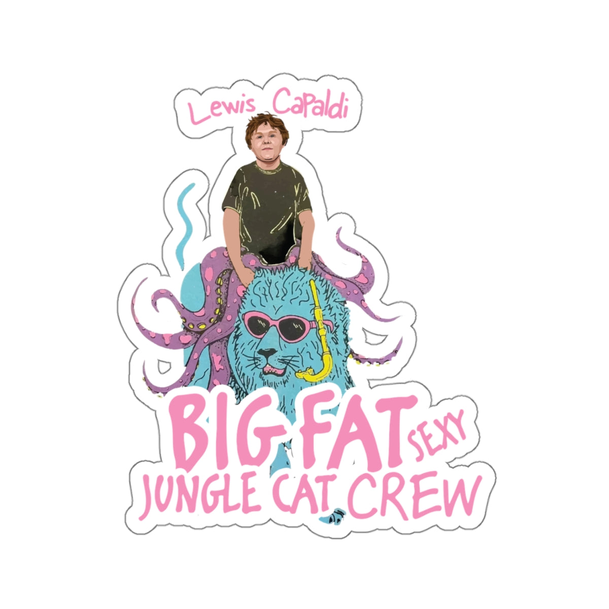 Lewis Capaldi Kiss-Cut Stickers - Big Fat Sexy Jungle Cats