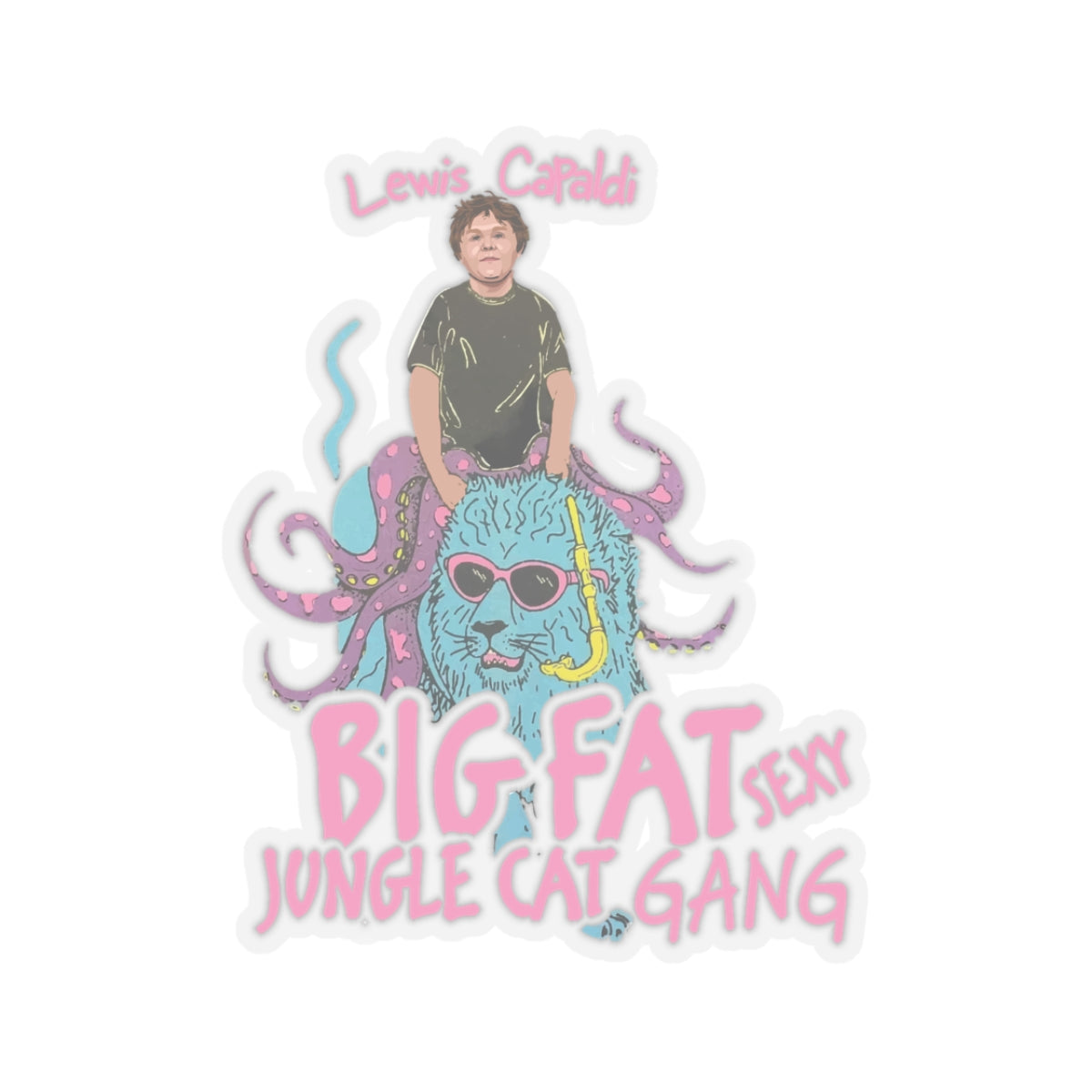 Lewis Capaldi Kiss-Cut Stickers - Big Fat Sexy Jungle Cats