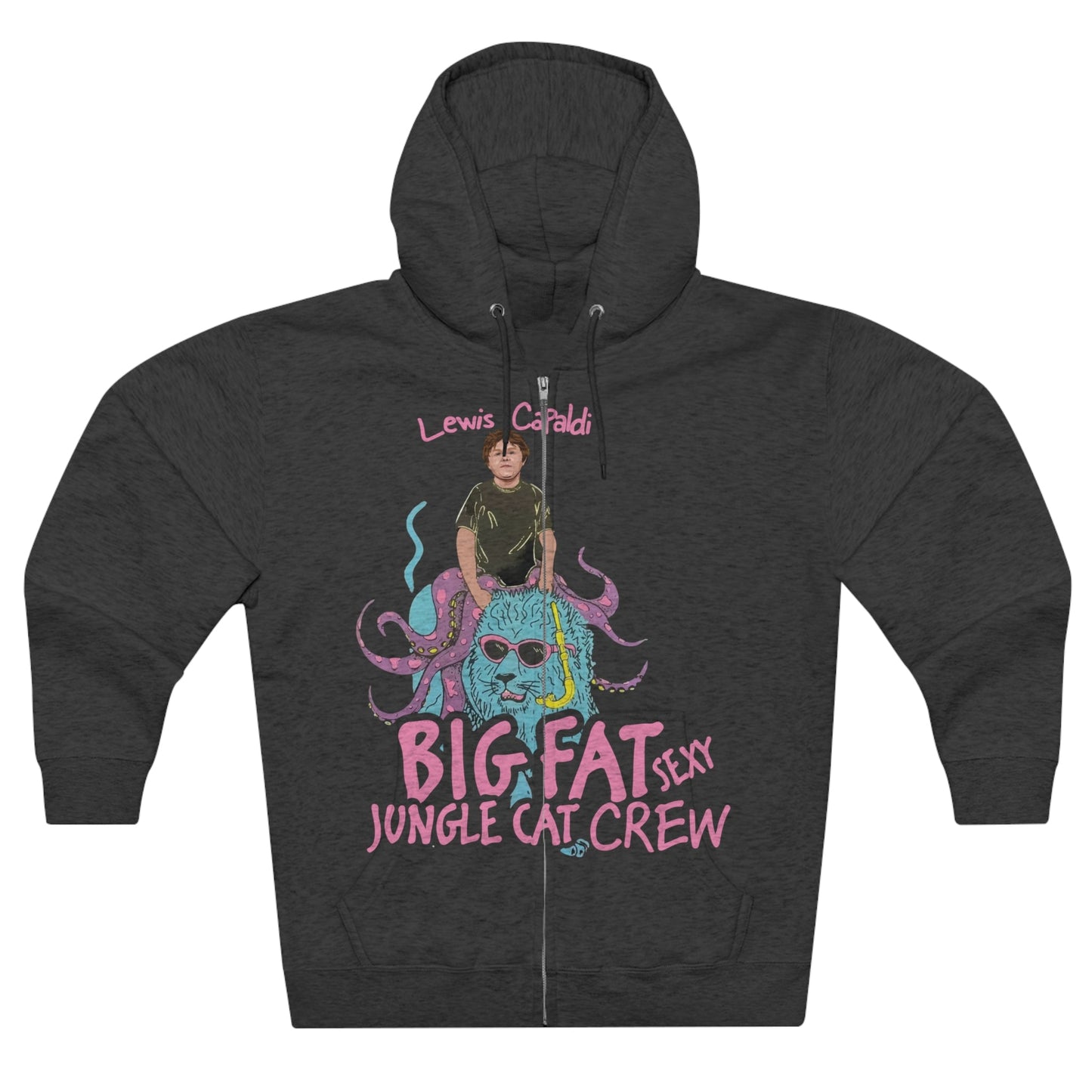 Lewis Capaldi Unisex Zip Hoodie - Big Fat Sexy Jungle Cats