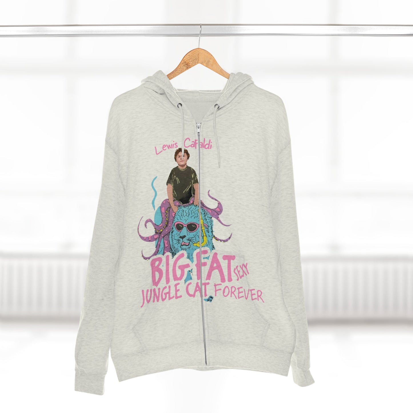 Lewis Capaldi Unisex Zip Hoodie - Big Fat Sexy Jungle Cats