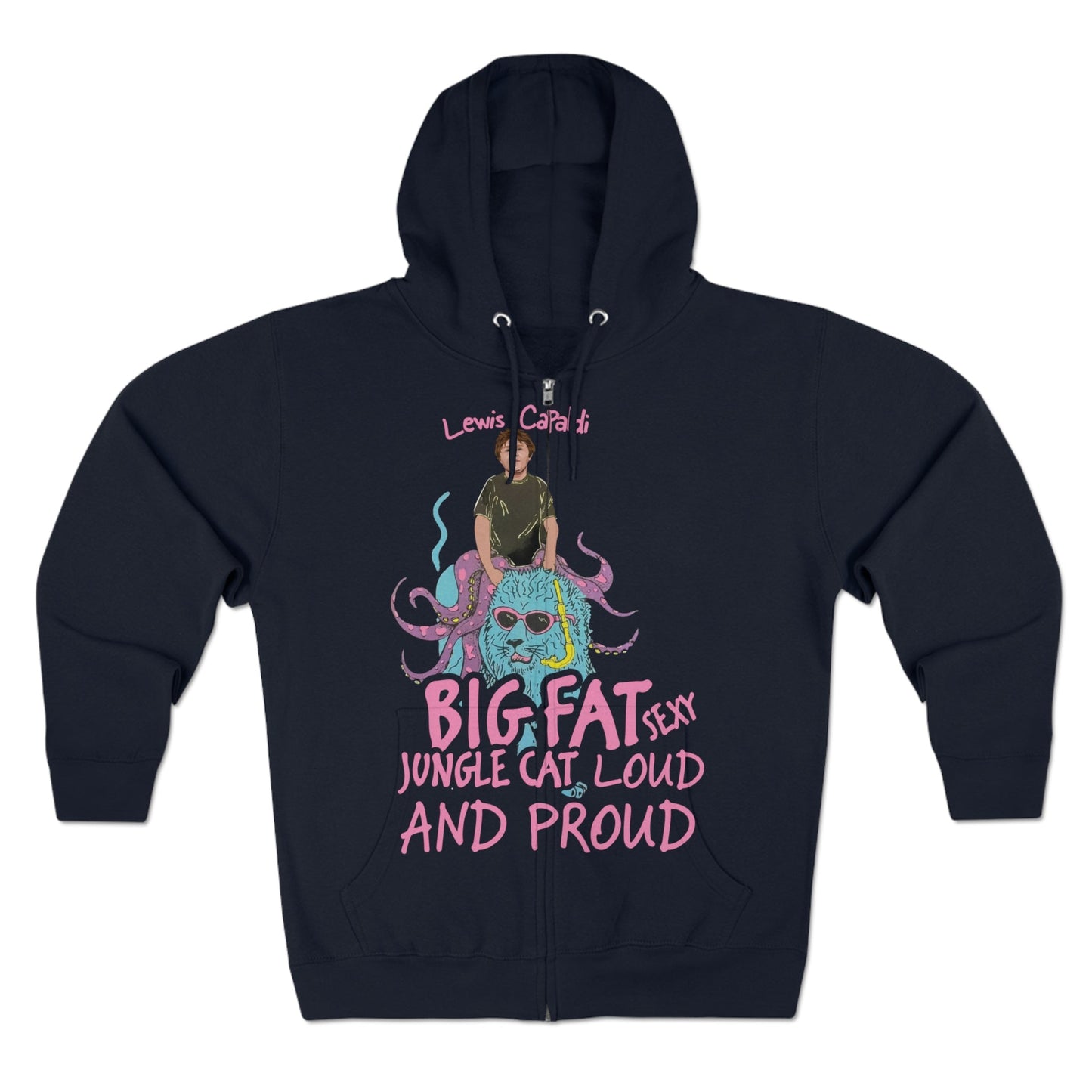 Lewis Capaldi Unisex Zip Hoodie - Big Fat Sexy Jungle Cats