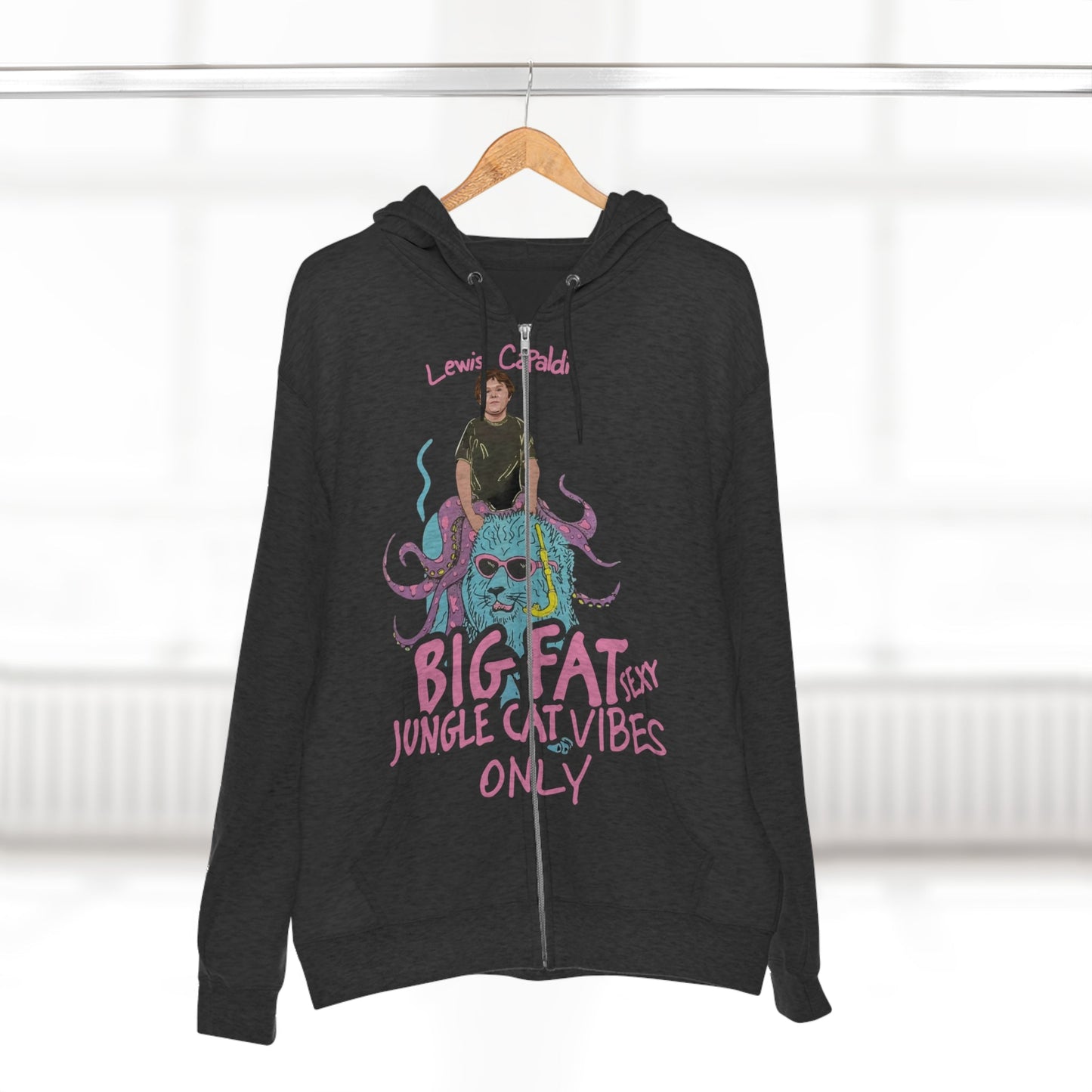 Lewis Capaldi Unisex Zip Hoodie - Big Fat Sexy Jungle Cats