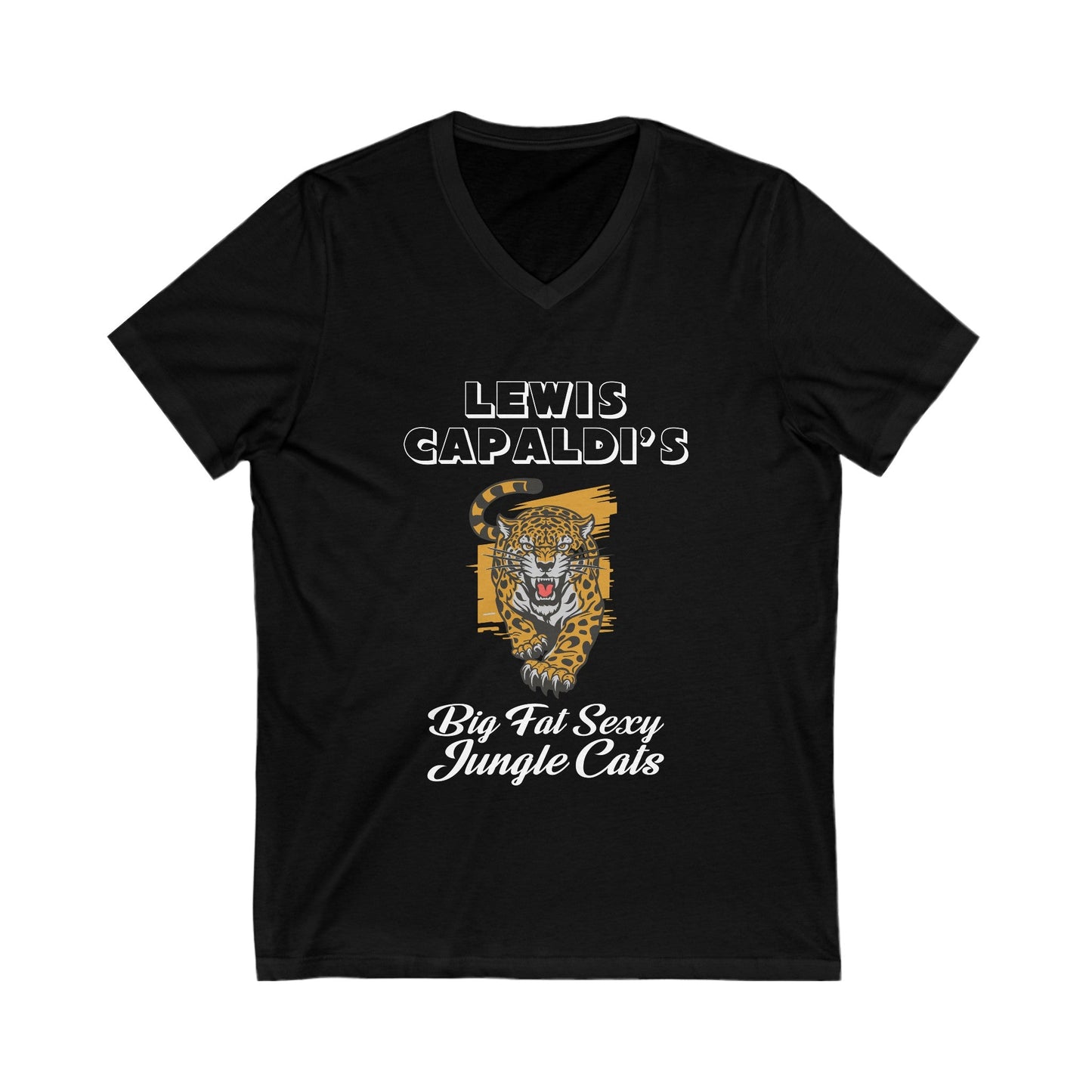 Lewis Capaldi Unisex Jersey Short Sleeve V-Neck Tee - Big Fat Sexy jungle cats