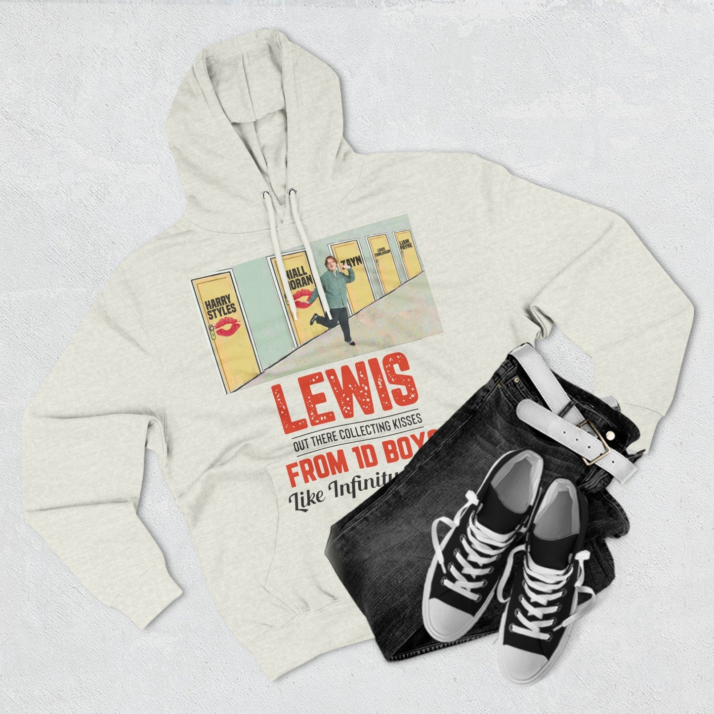 Lewis Capaldi Three-Panel Fleece Hoodie - Lewis out there collecting kisses from 1D boys