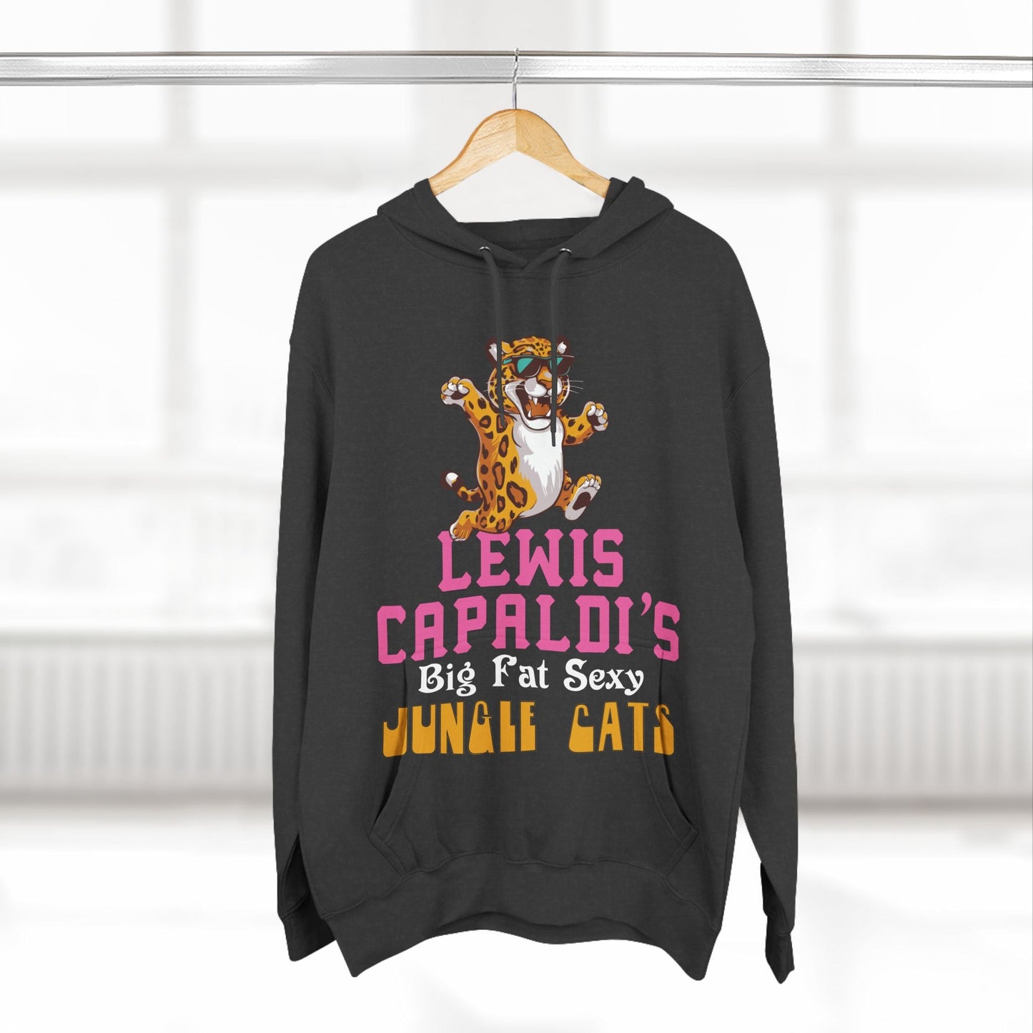 Lewis Capaldi Three-Panel Fleece Hoodie - Big Fat Sexy Jungle Cats - Hoodie