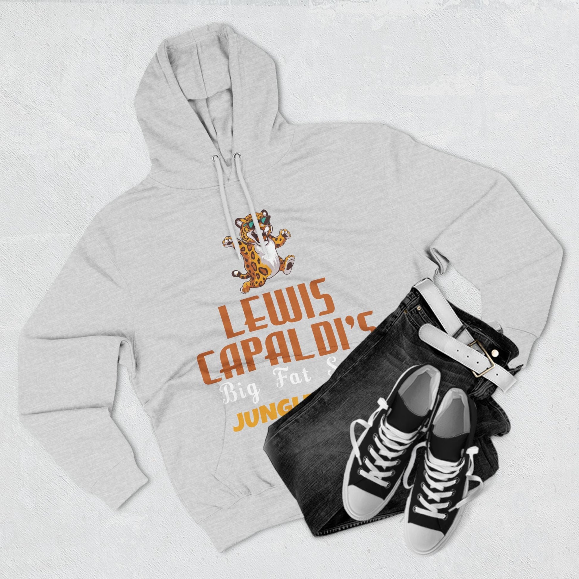 Lewis Capaldi Three-Panel Fleece Hoodie - Big Fat Sexy Jungle Cats - Hoodie