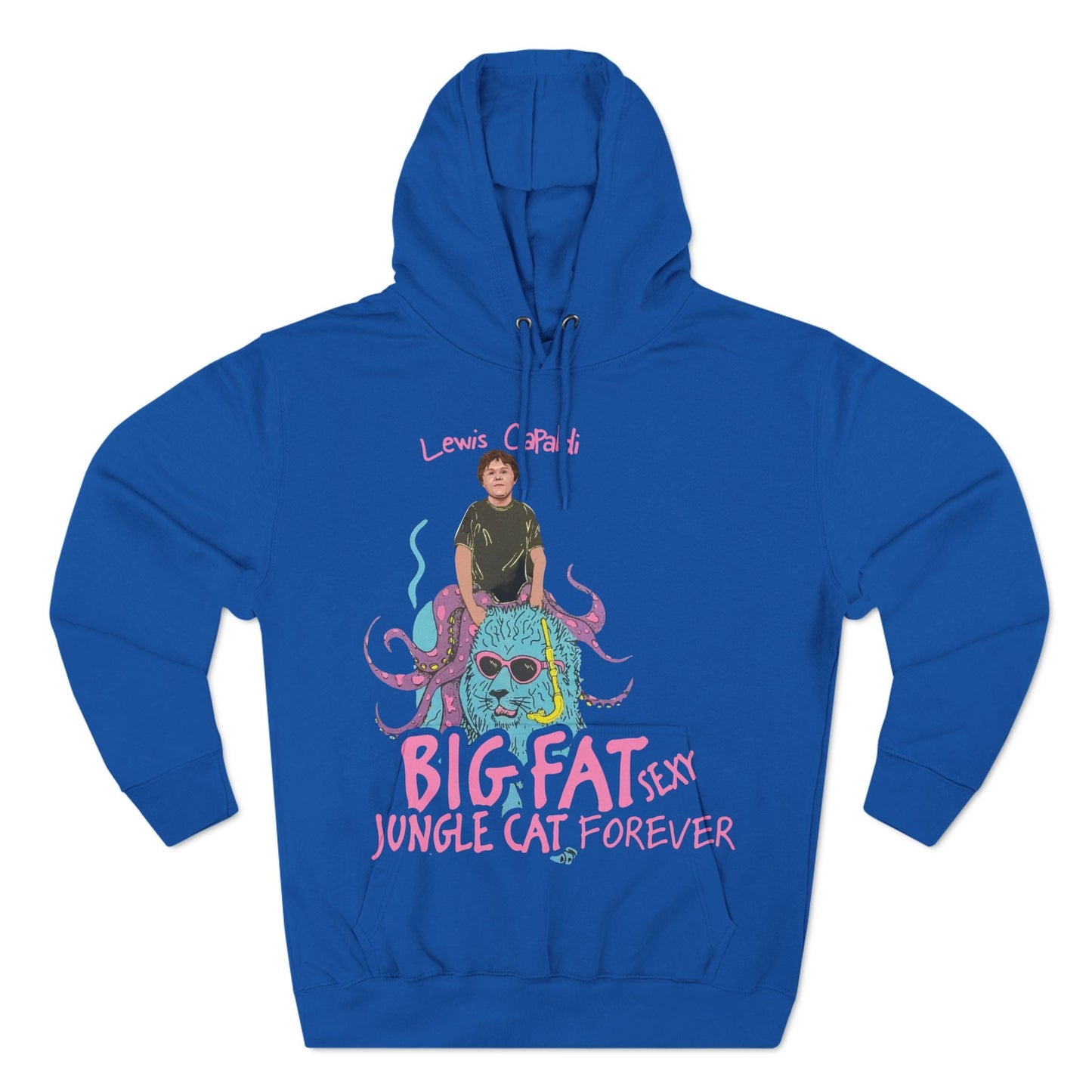 Lewis Capaldi Three-Panel Fleece Hoodie - Big Fat Sexy jungle cats