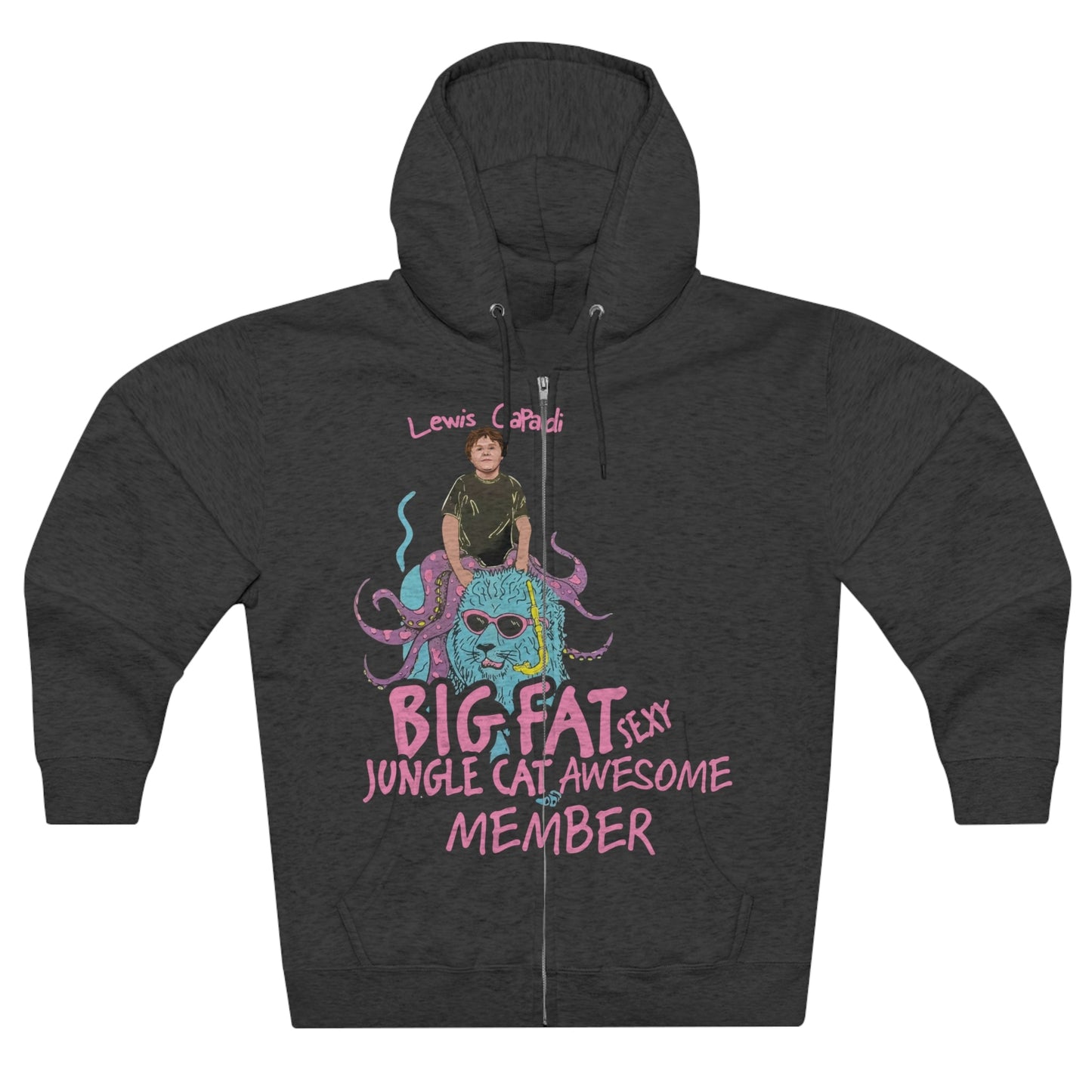 Lewis Capaldi Unisex Zip Hoodie - Big Fat Sexy Jungle Cats