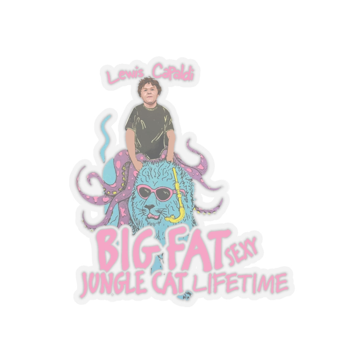 Lewis Capaldi Kiss-Cut Stickers - Big Fat Sexy Jungle Cats