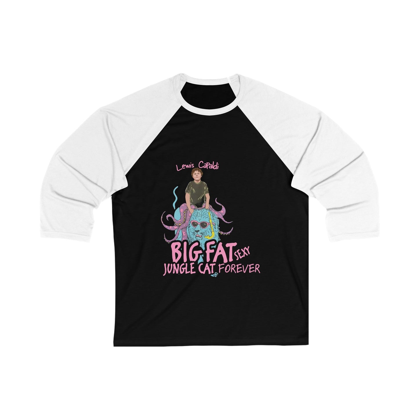 Lewis Capaldi Unisex 3\4 Sleeve Tee - Big Fat Sexy Jungle Cats