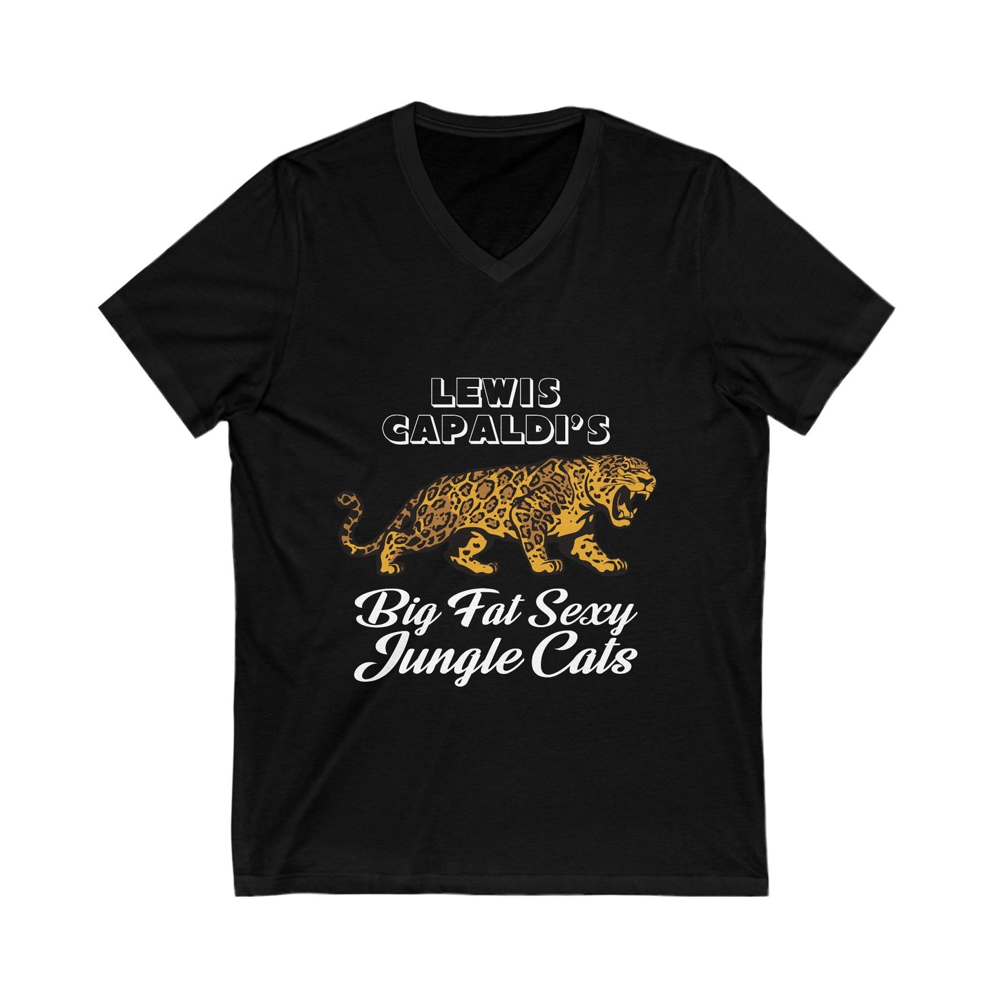 Lewis Capaldi Unisex Jersey Short Sleeve V-Neck Tee - Big Fat Sexy jungle cats