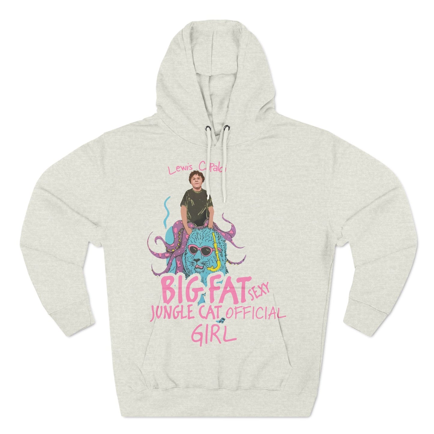 Lewis Capaldi Three-Panel Fleece Hoodie - Big Fat Sexy jungle cats